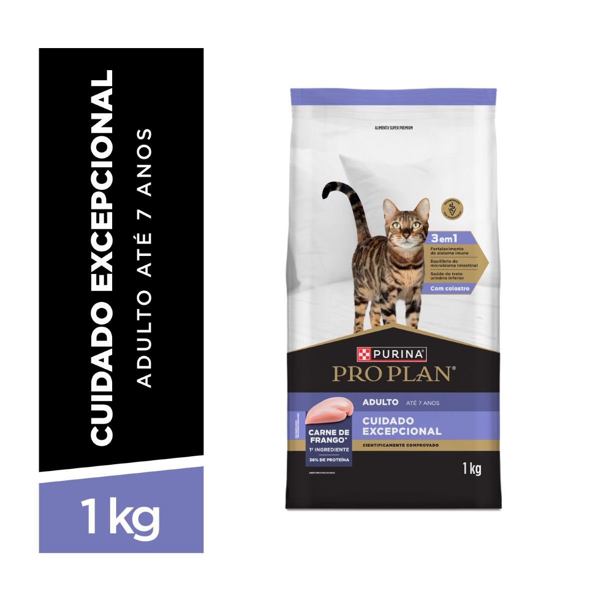 Racao Seca Purina Pro Plan Cuidado Excepcional Para Gatos Adultos Sabor Frango 1Kg