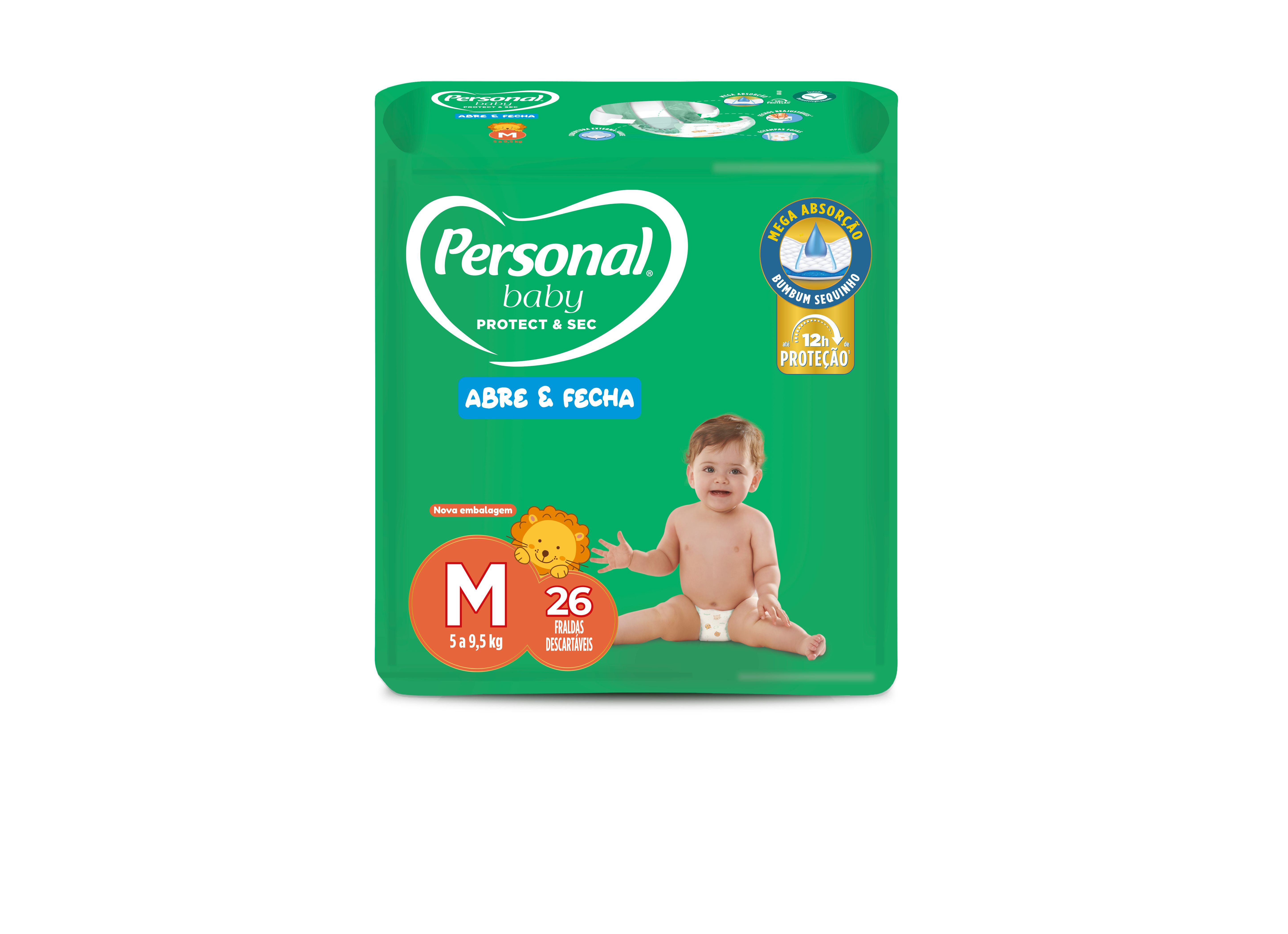 Fralda Personal Baby Protect & Sec Media C/ 26 Un