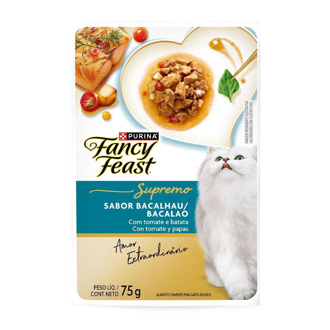 Racao Umida Purina® Fancy Feast® Supremo Bacalhau Para Gatos Adultos 75G - 15 Un