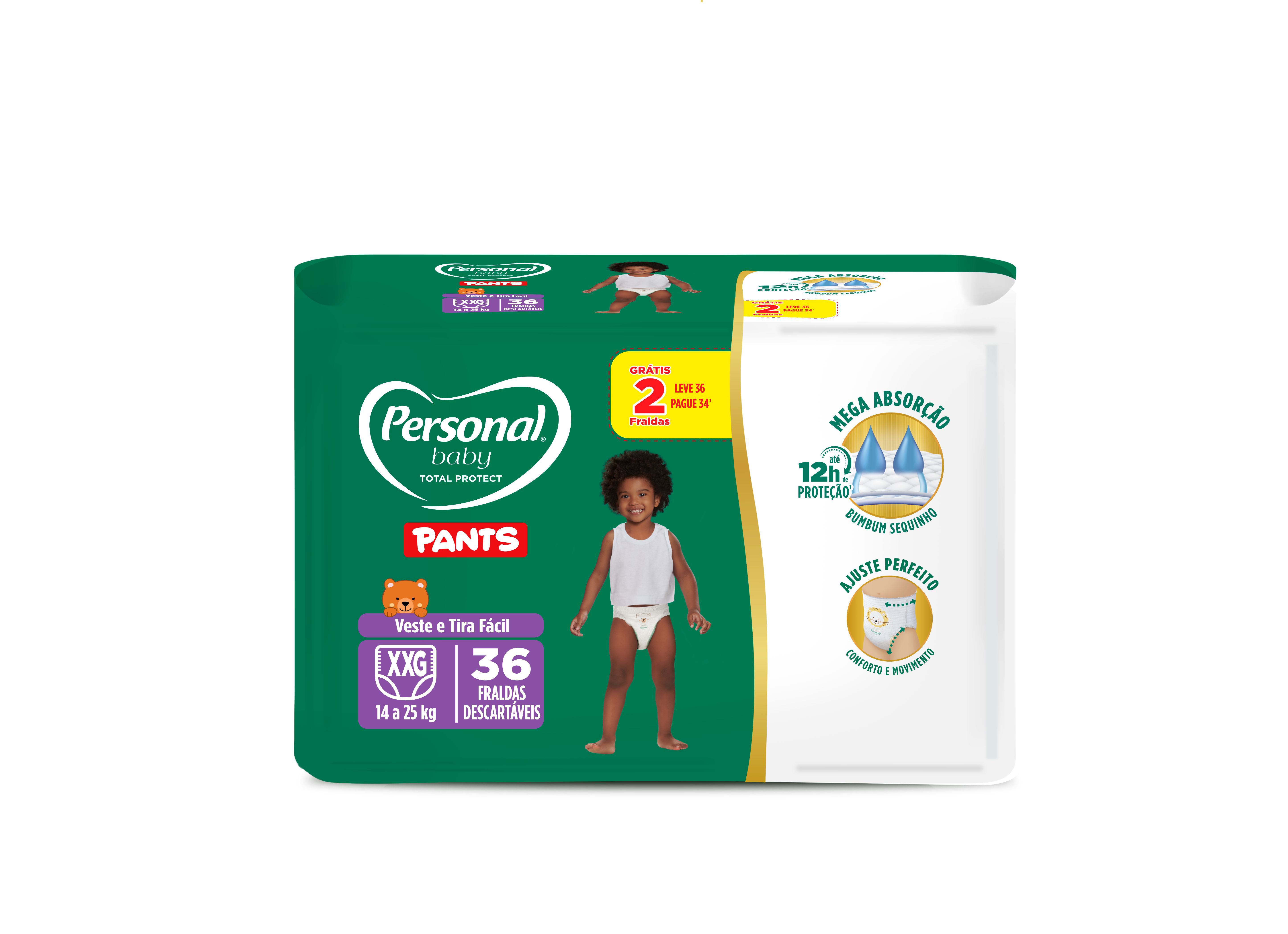 Fralda Personal Baby Total Protect Pants Xxg C/ 36 Un