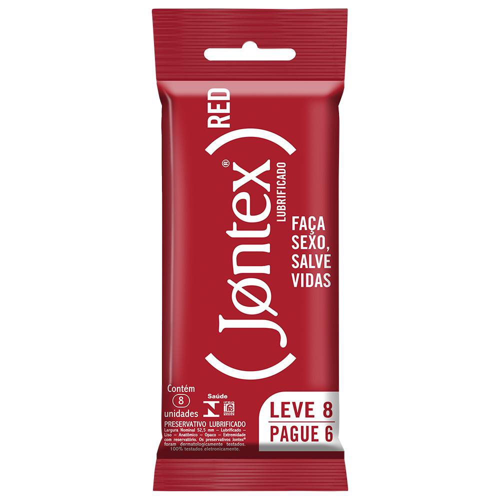 Preservativo Camisinha Jontex Red Lubrificado - Leve 8 Pague 6 Un