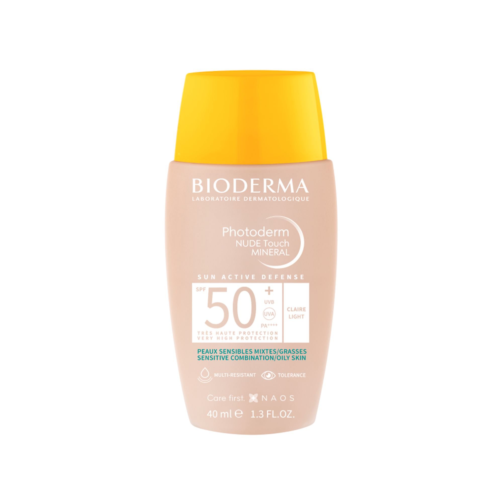 Protetor Solar Facial Bioderma Photoderm Nude Touch Mineral Fps50+ Cor 2.0 Claro 40Ml