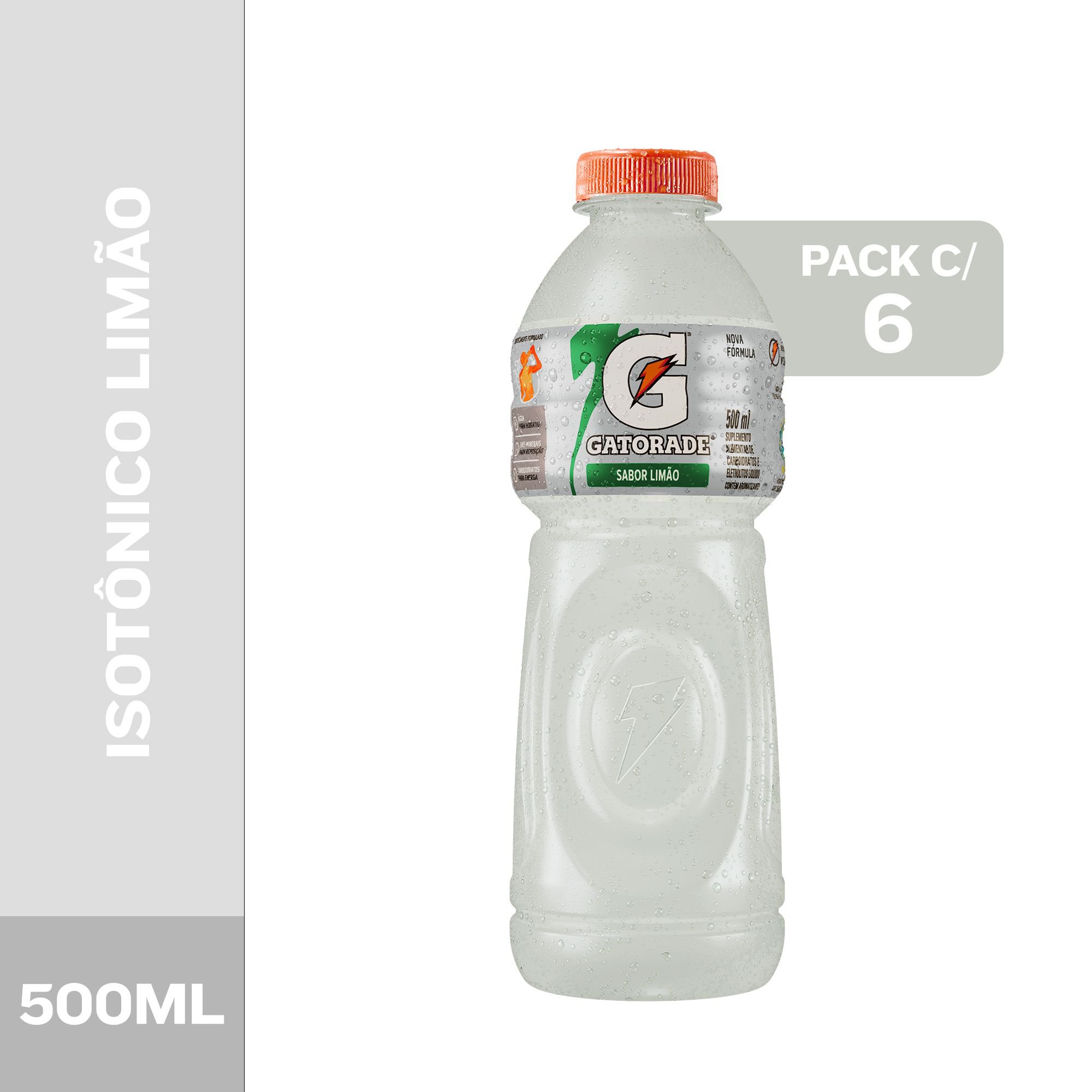 Isotonico Gatorade Limao Garrafa 500Ml - 6 Un