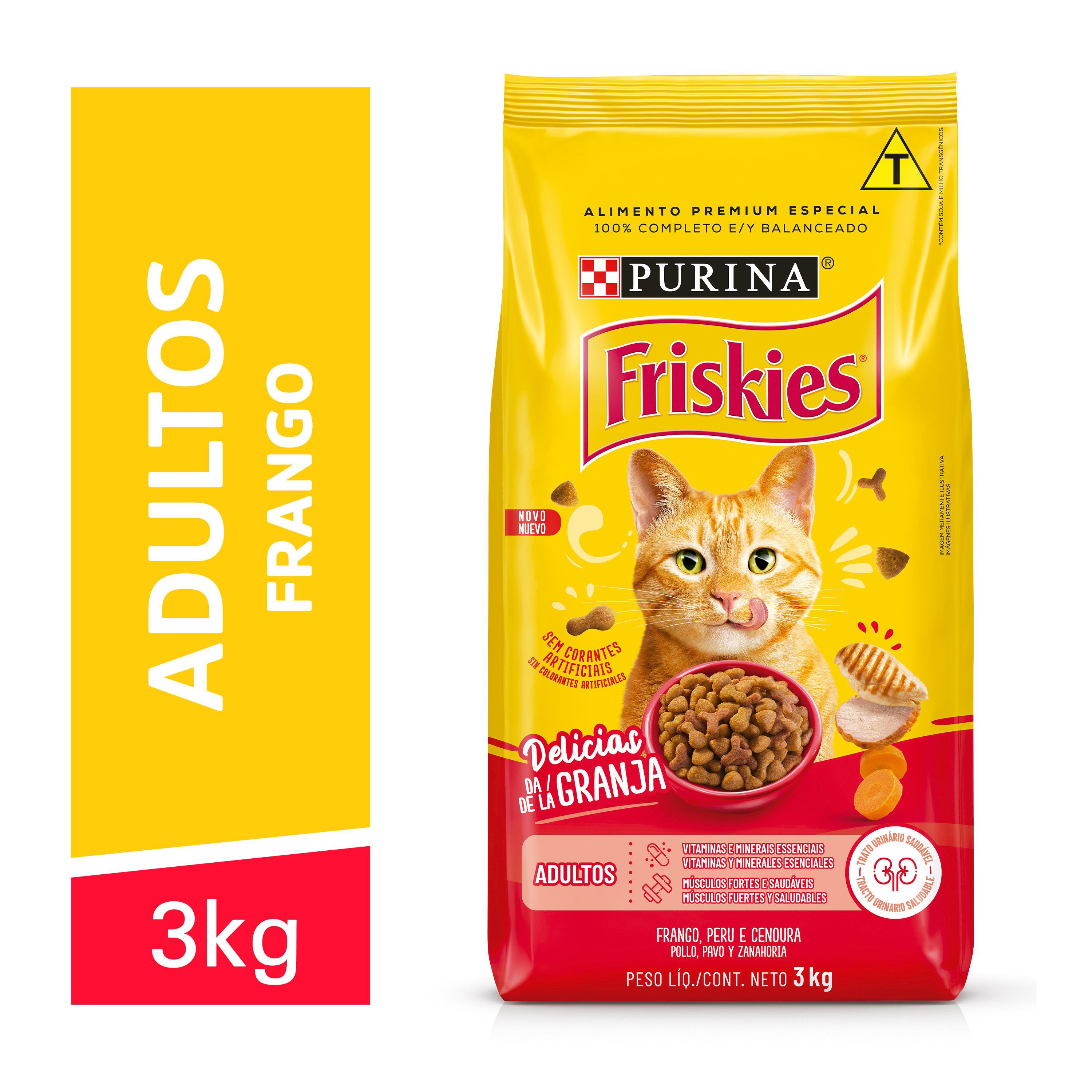 Racao Seca Purina Friskies® Delicias Da Granja Para Gatos Adultos 3Kg