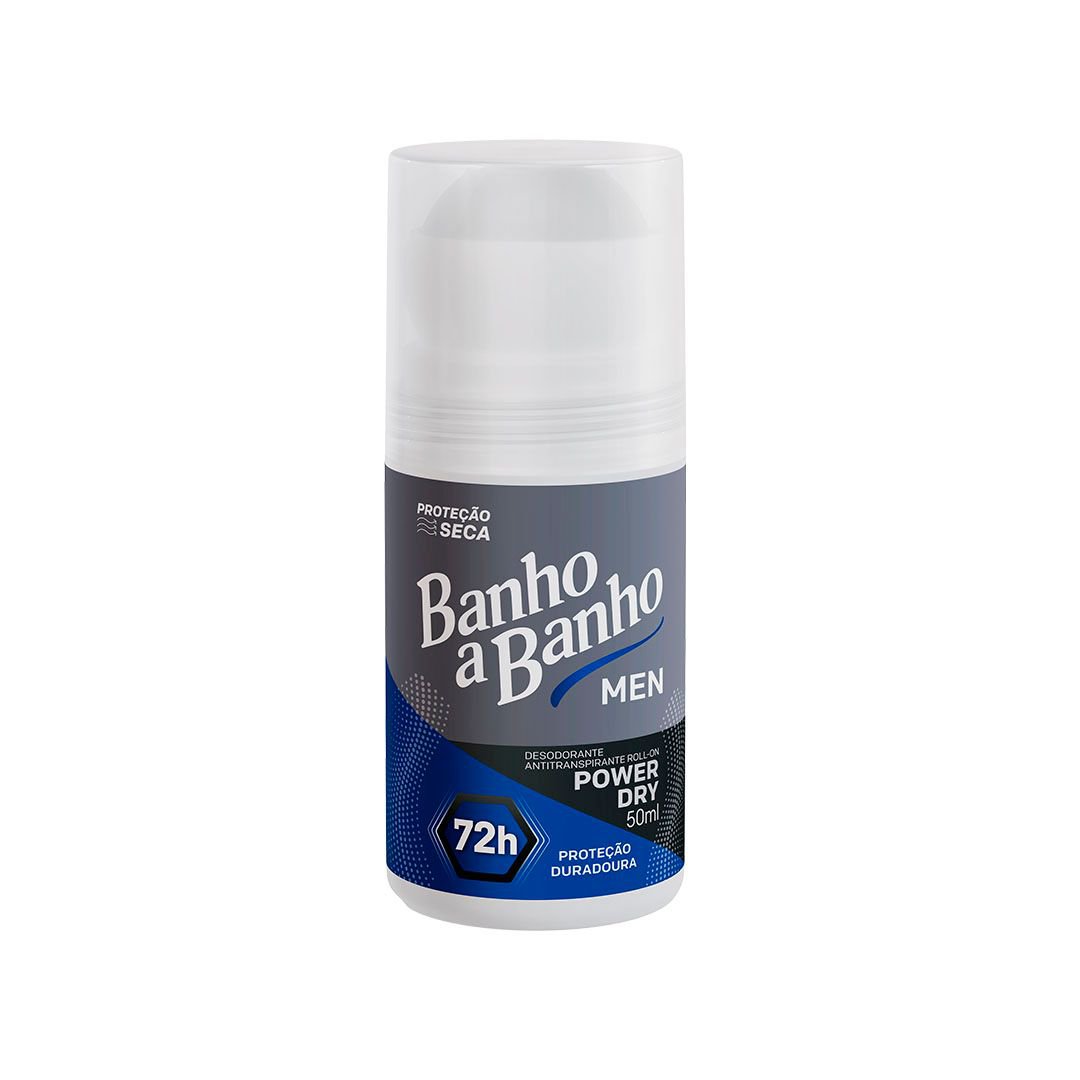 Desodorante Antitranspirante Roll-On Masculino Banho A Banho: Power Dry 50Ml