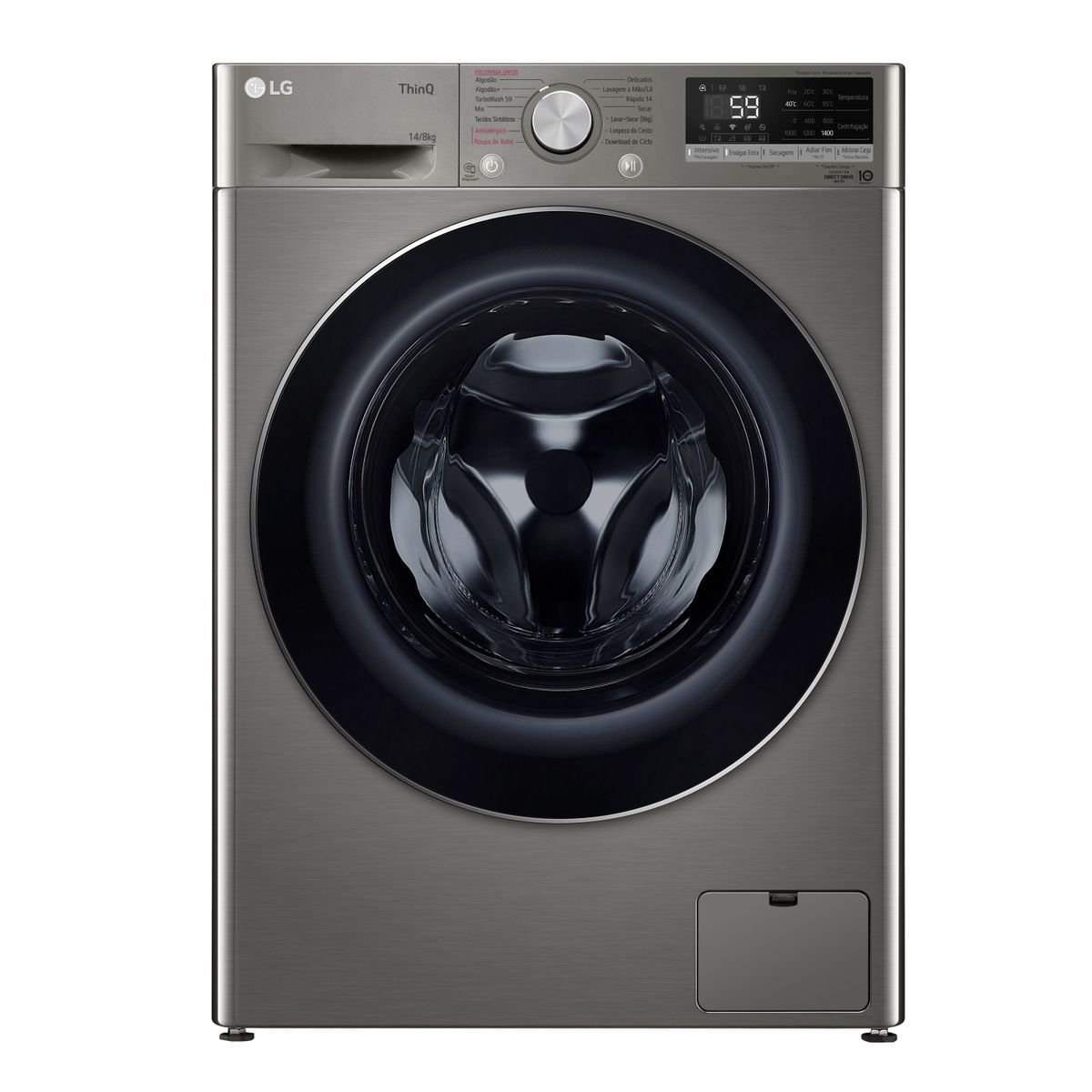 Lava E Seca Smart Lg Vc4 14Kg Inox Look C/ Aidd™ 220V - Cv5014Pc4A