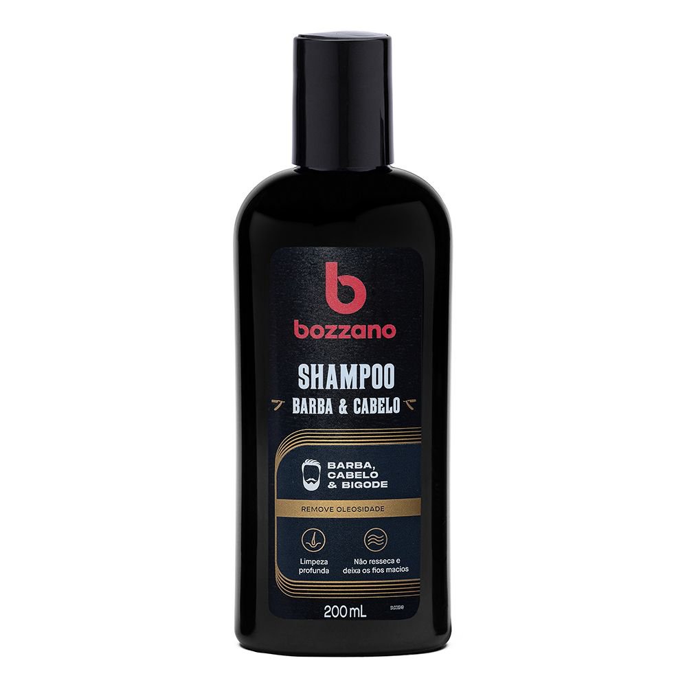 Shampoo Para Barba, Cabelo E Bigode Bozzano 200Ml