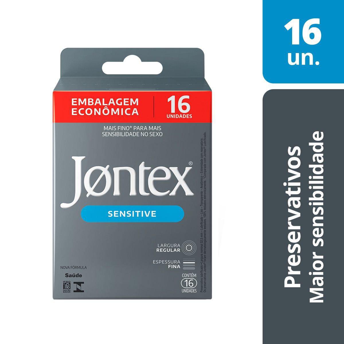 Jontex Sensitive Camisinha Preservativo - 16 Un