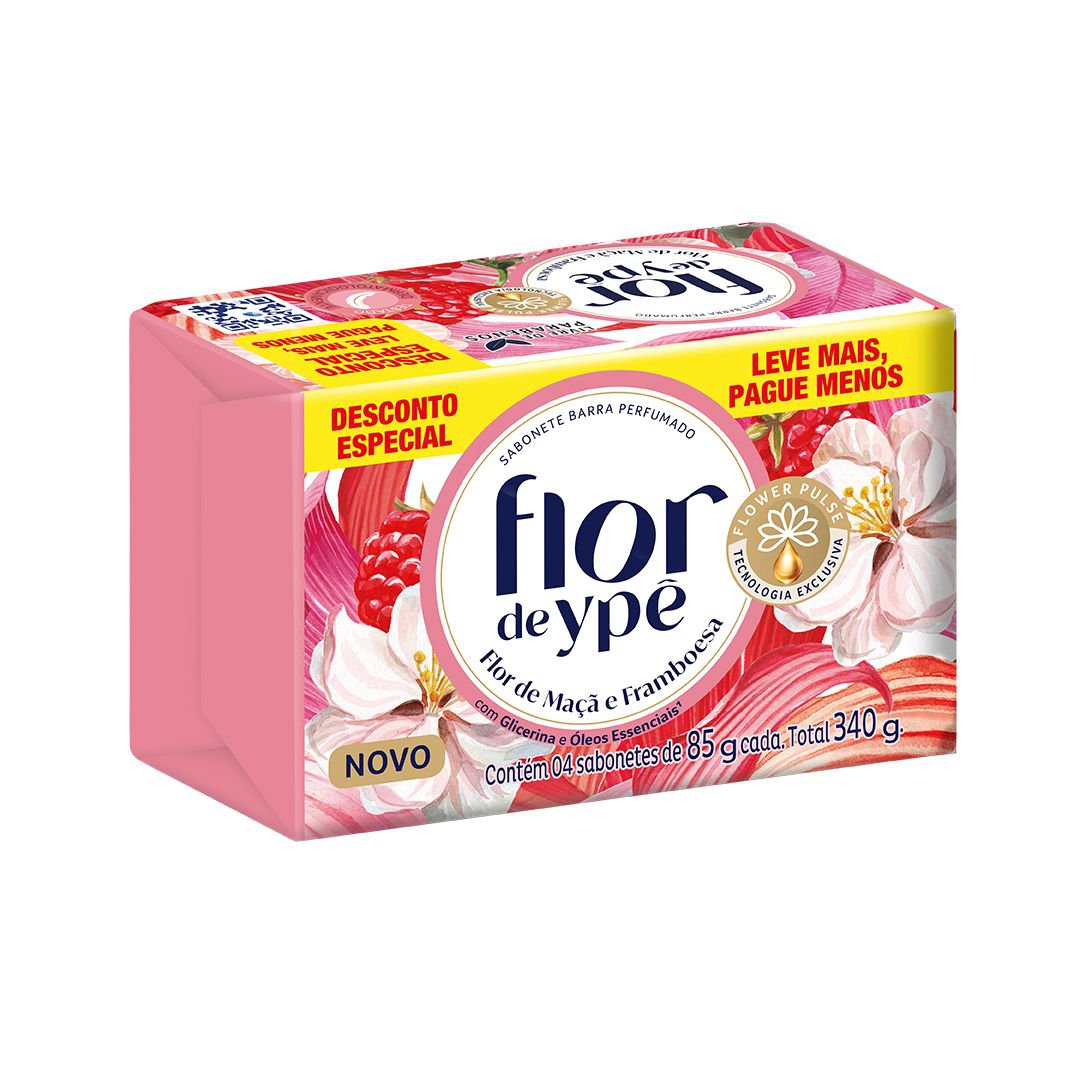 Pack Sabonete Em Barra Flor Ype Flor Maca E Framboesa 4 Un 85G