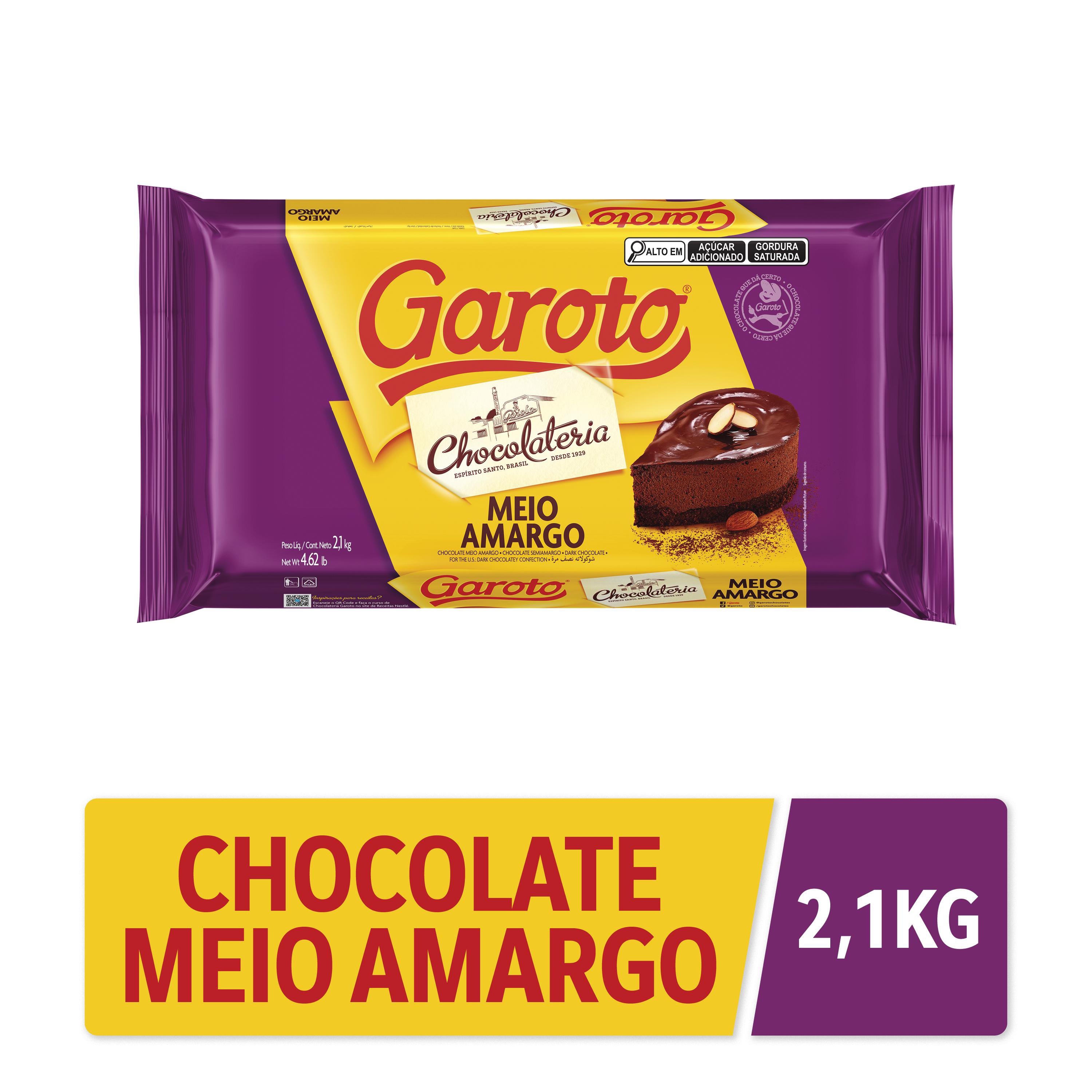 Choc Para Cobertura Garoto Meio Amargo 2,1Kg