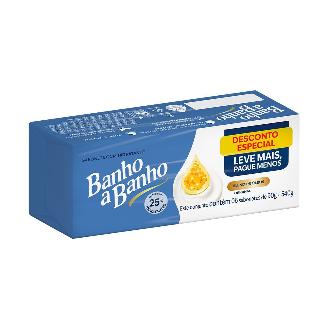 Pack Sabonete Em Barra Banho A Banho Orig 6 Un 90G Cada