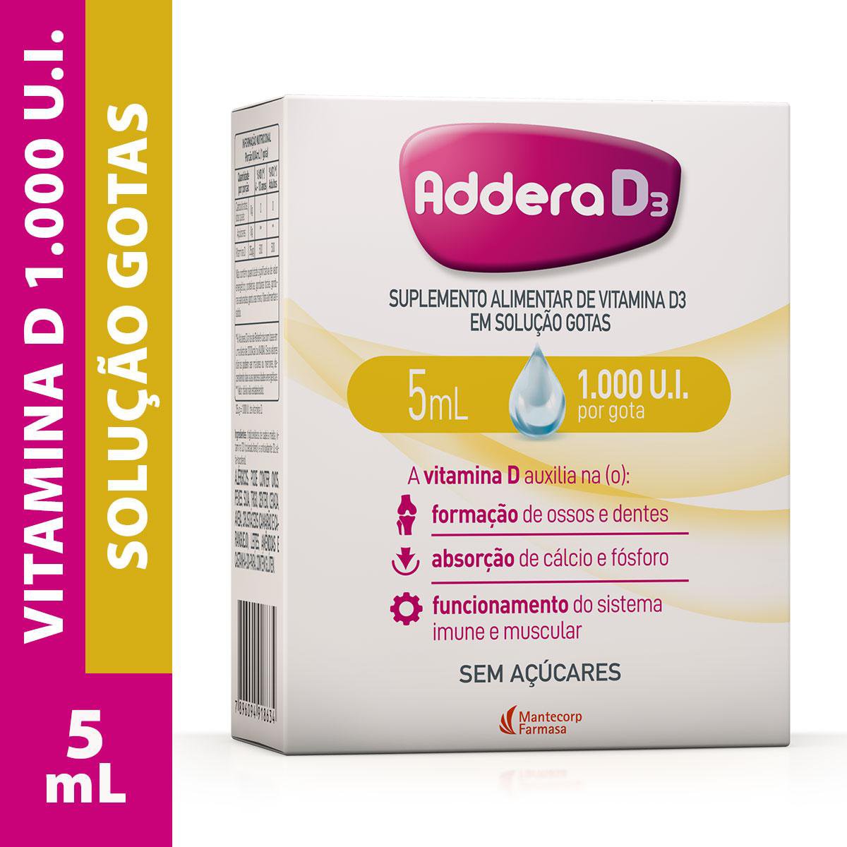 Vitamina D 1.000Ui Addera D3 Gotas 5Ml