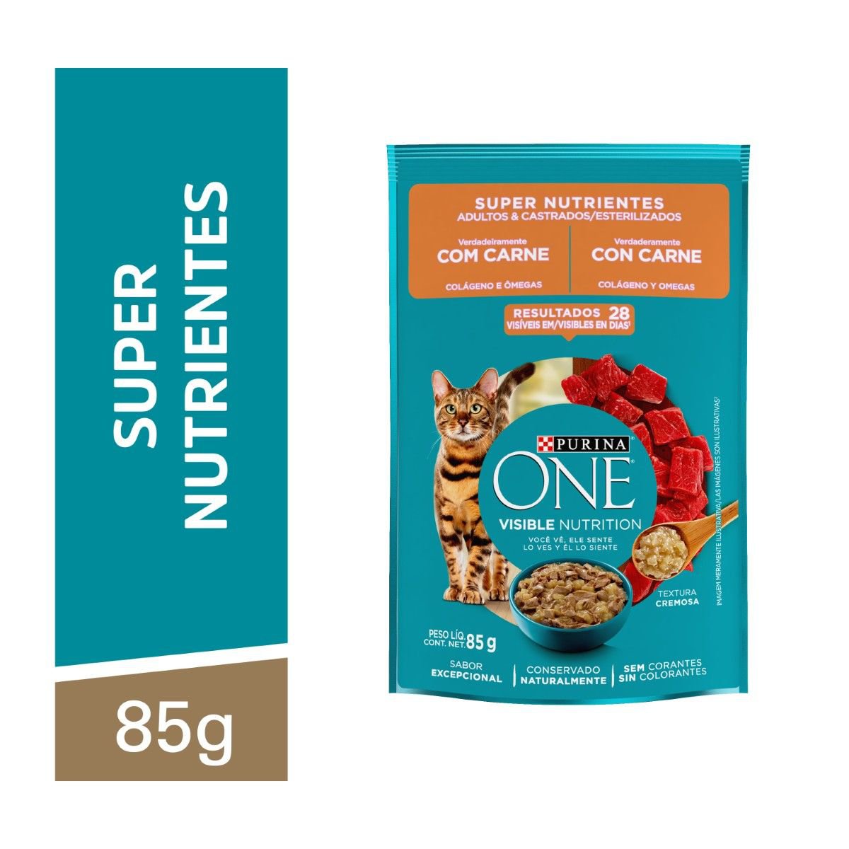Purina® One® Super Nutrientes Racao Umida Para Gatos Adultos E Castrados 85G
