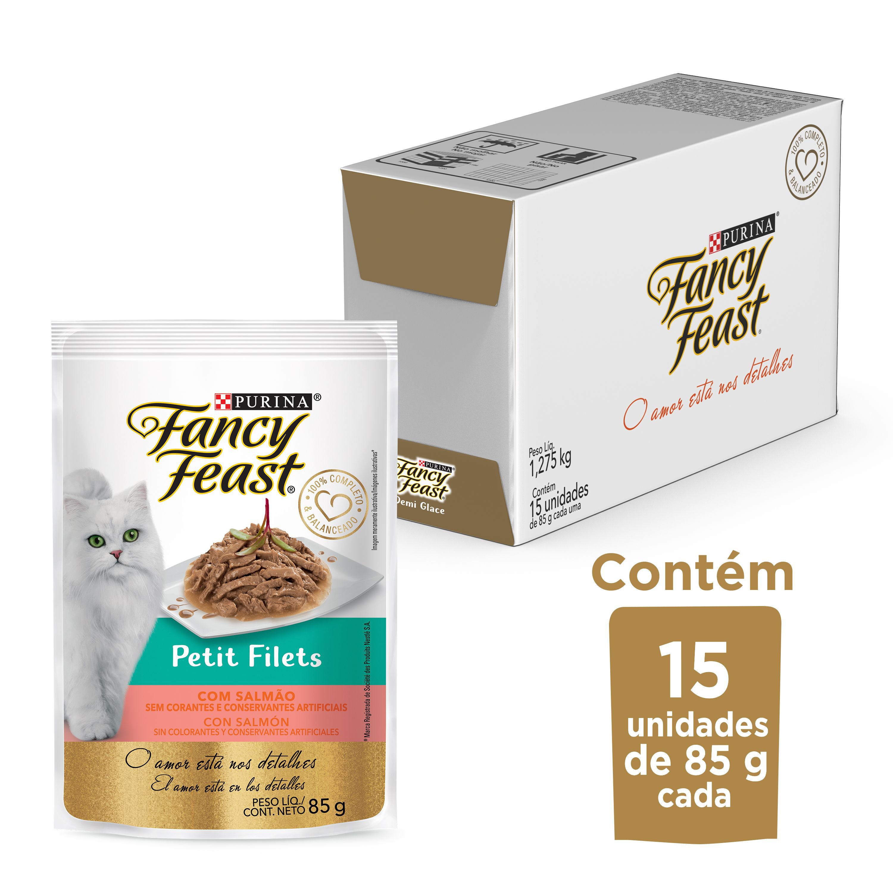 Racao Umida Purina® Fancy Feast® Para Gatos Adultos Petit Filet Carne 85G - 15 Un