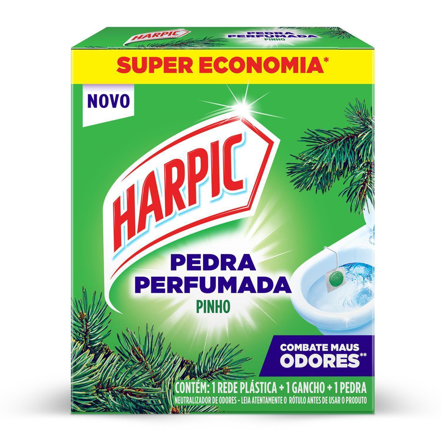 Harpic Pedra Perfumada Neutralizador Odores Pinho 1Un 40% Desconto