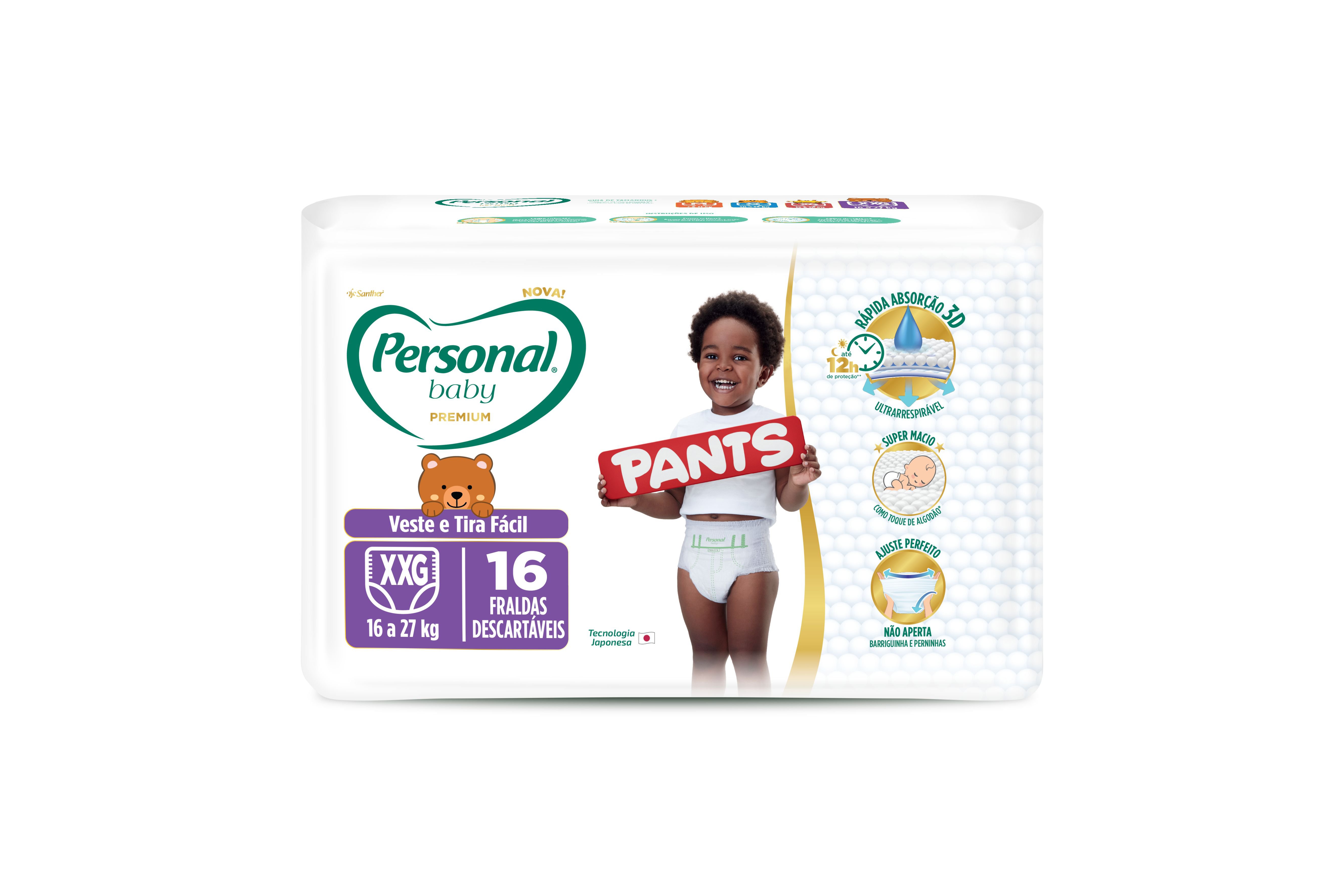 Fralda Personal Baby Premium Pants Super Ex.Grande C/ 16 Fraldas