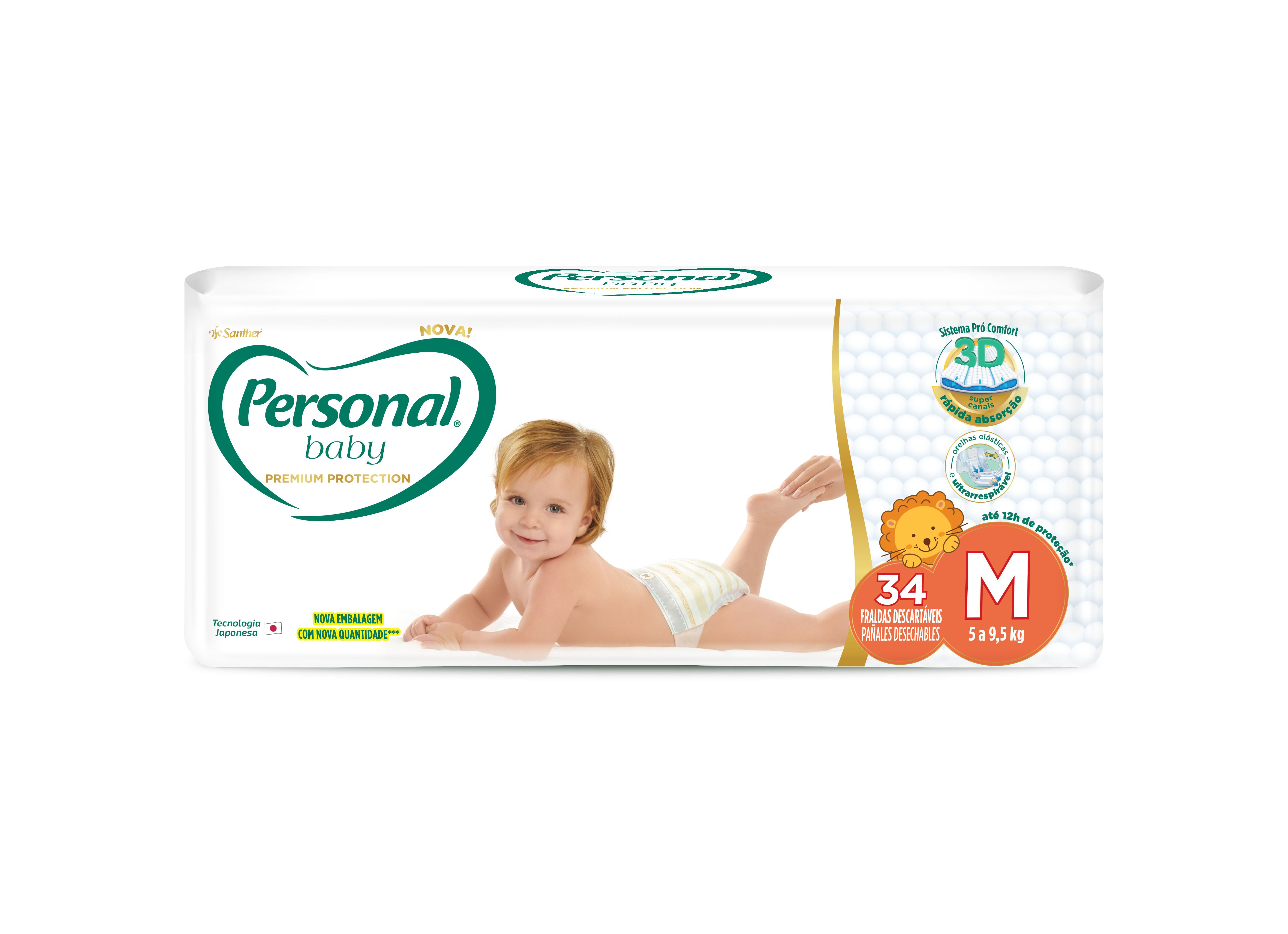 Fralda Personal Baby Premium Protection M 34 Un