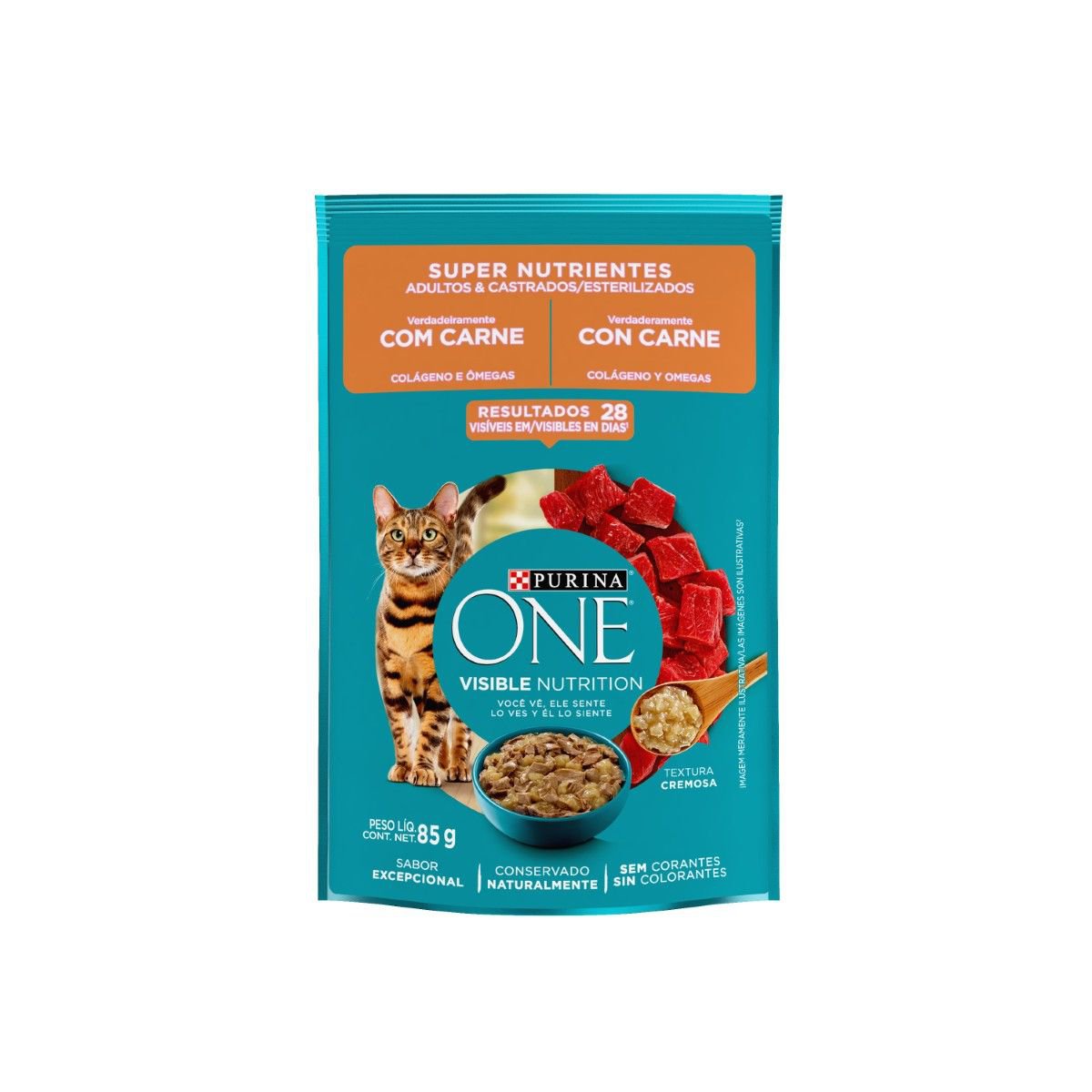 Purina® One® Super Nutrientes Racao Umida Para Gatos Adultos E Castrados 85G
