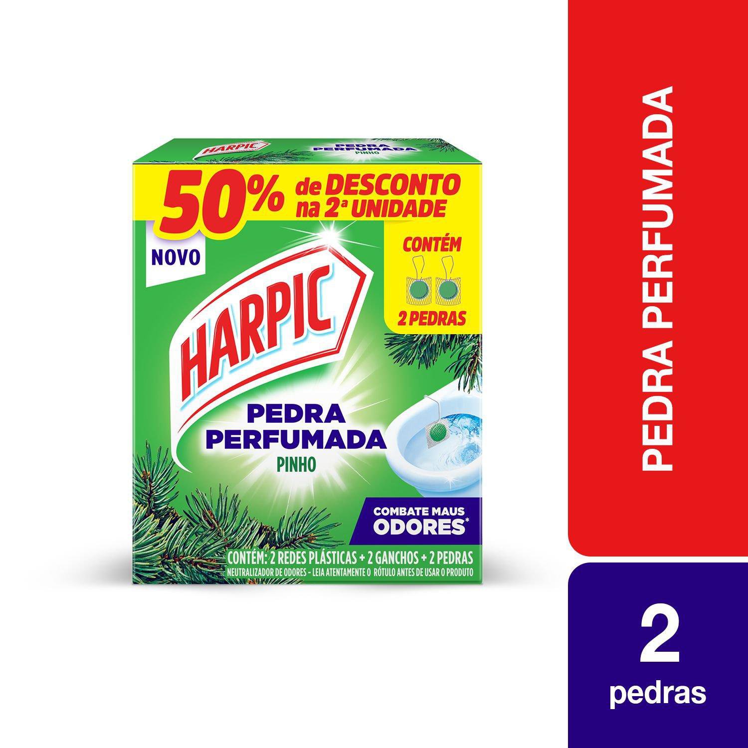 Pedra Perfumada Harpic Pinho 2 Un