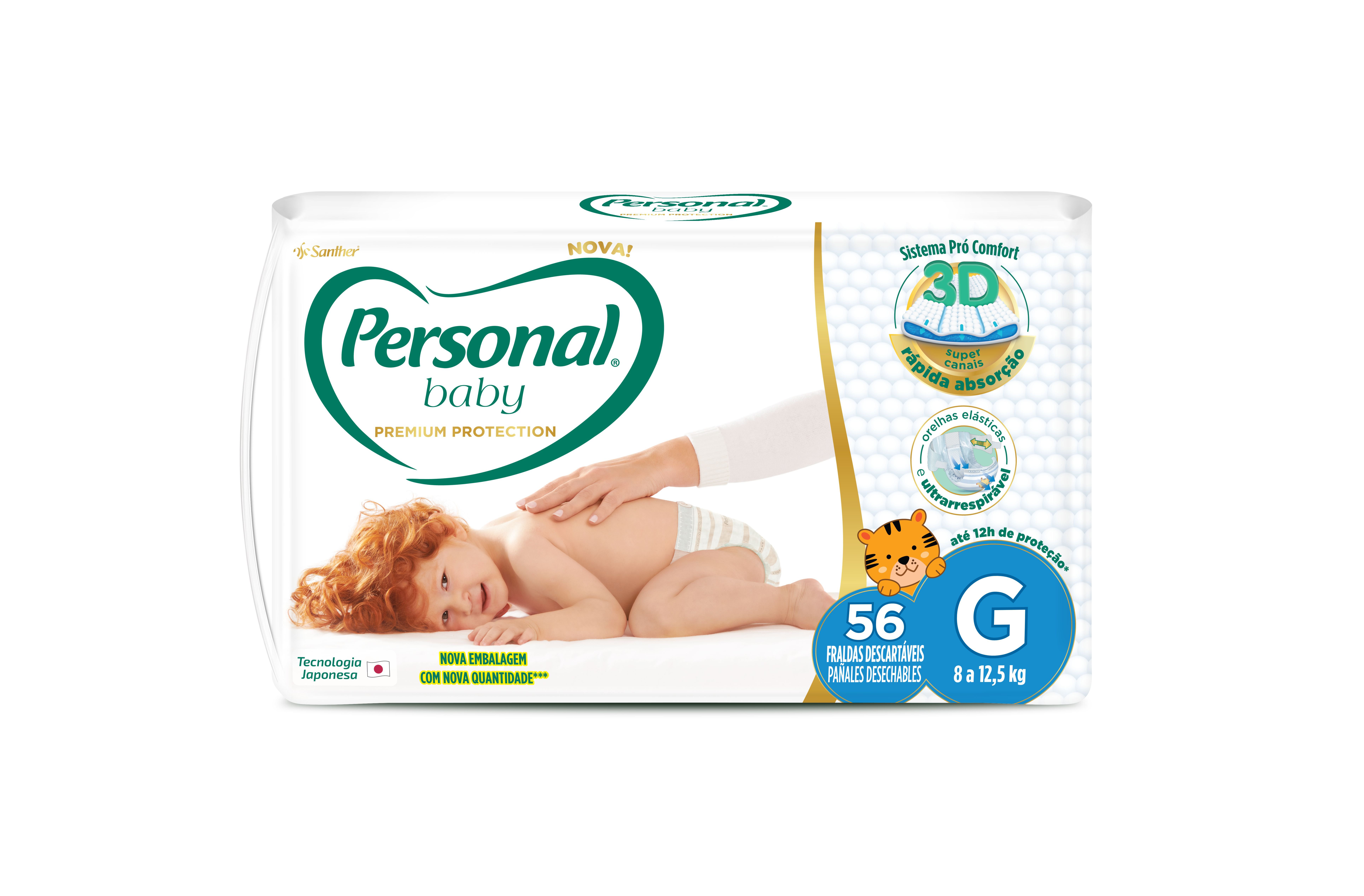 Fralda Personal Baby Premium Protection Grande C/ 56 Un