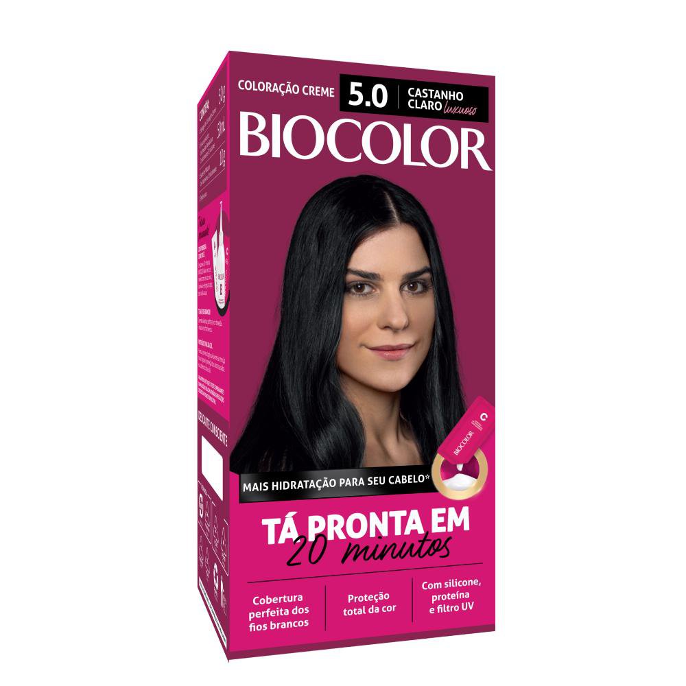 Tinta Cabelo Biocolor Mini Kit Castanho Claro Luxuoso 5.0