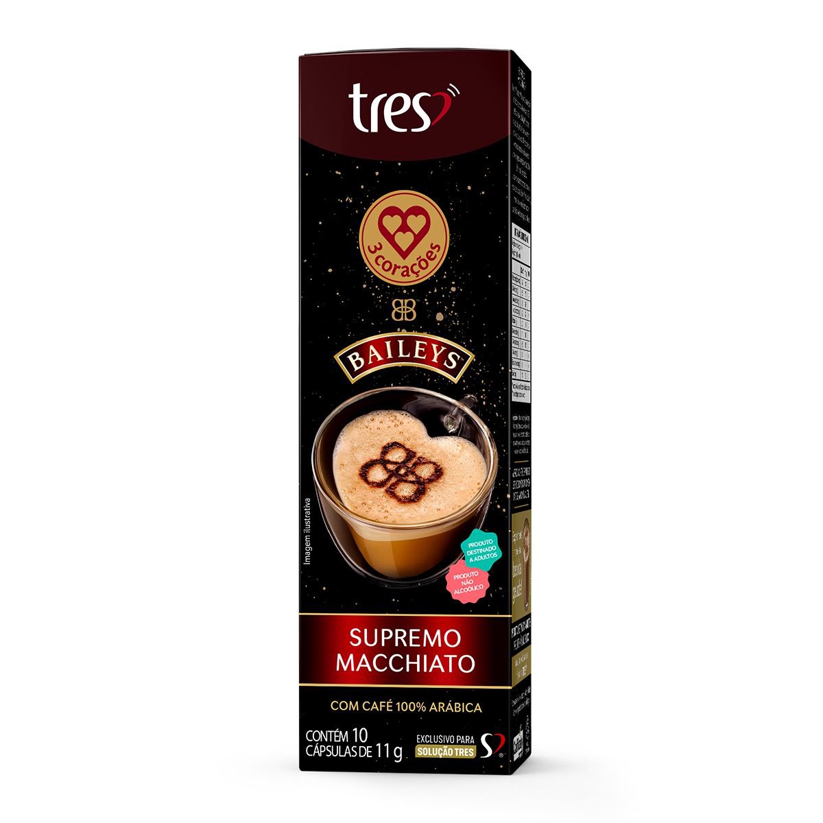 Capsula Baileys Supremo Macchiato 3 Coracoes 10 Unid