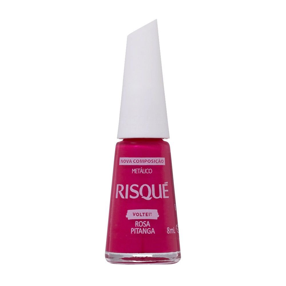 Esmalte Rosa Risque Rosa Pitanga Metalico 8Ml