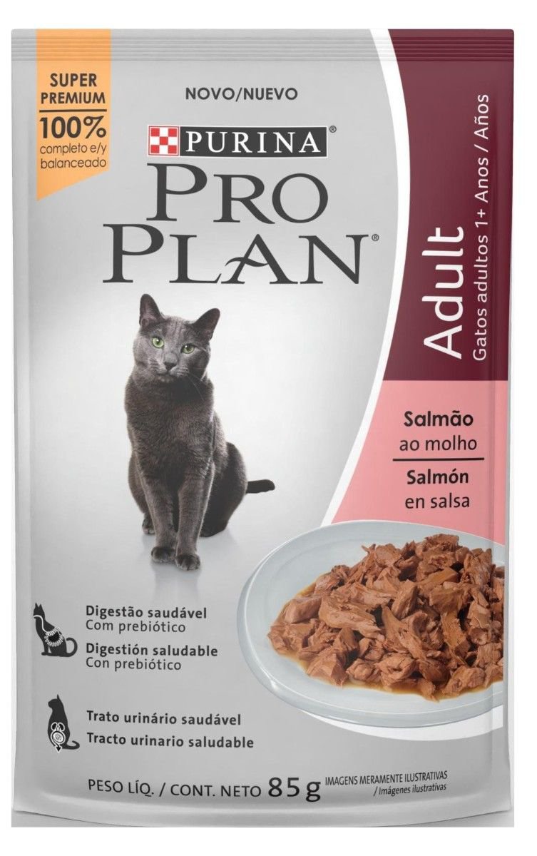 Racao Umida Purina Pro Plan Para Gatos Adultos Sabor Salmao Ao Molho - 85G