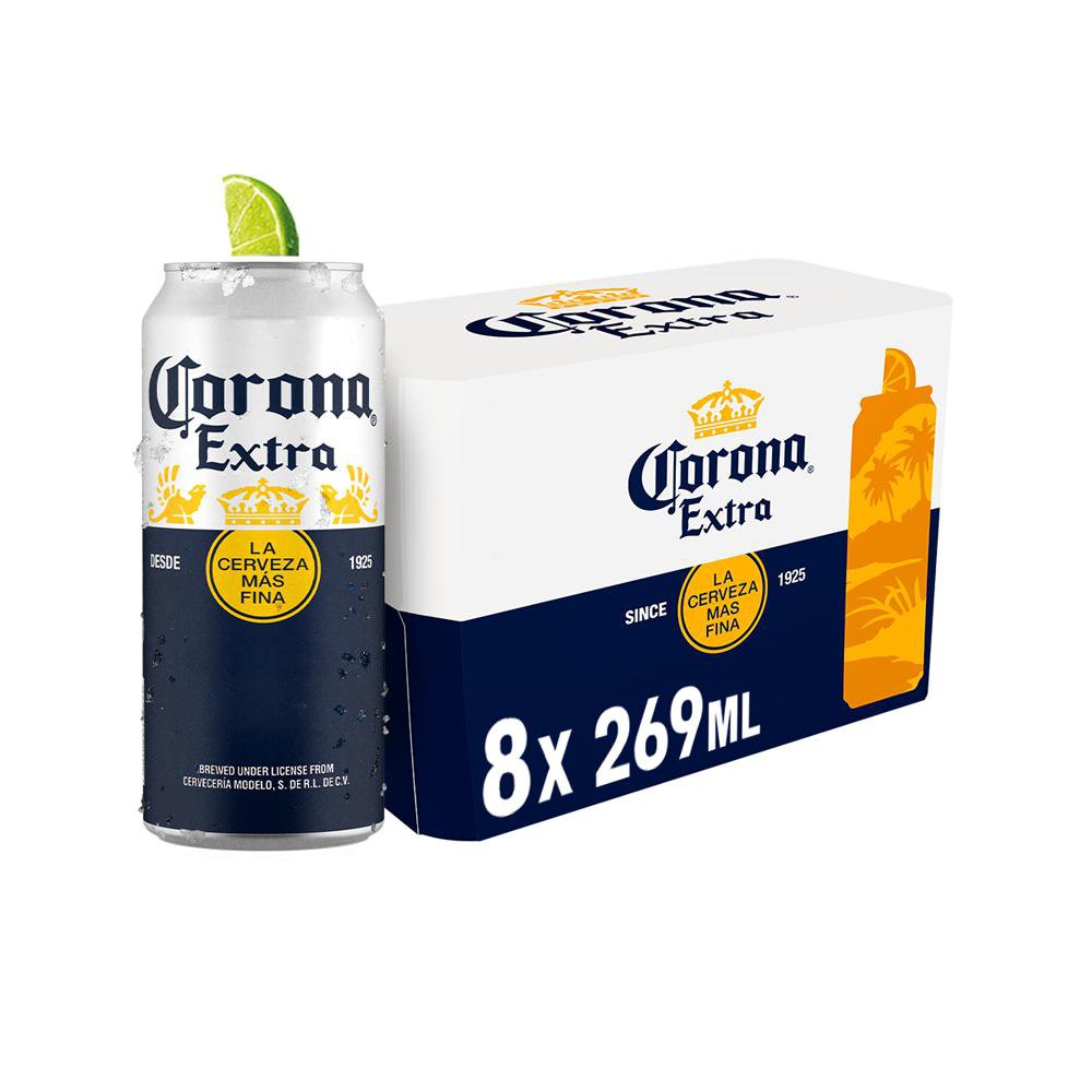 Cerveja Corona Extra 269Ml Lata Pack C/8