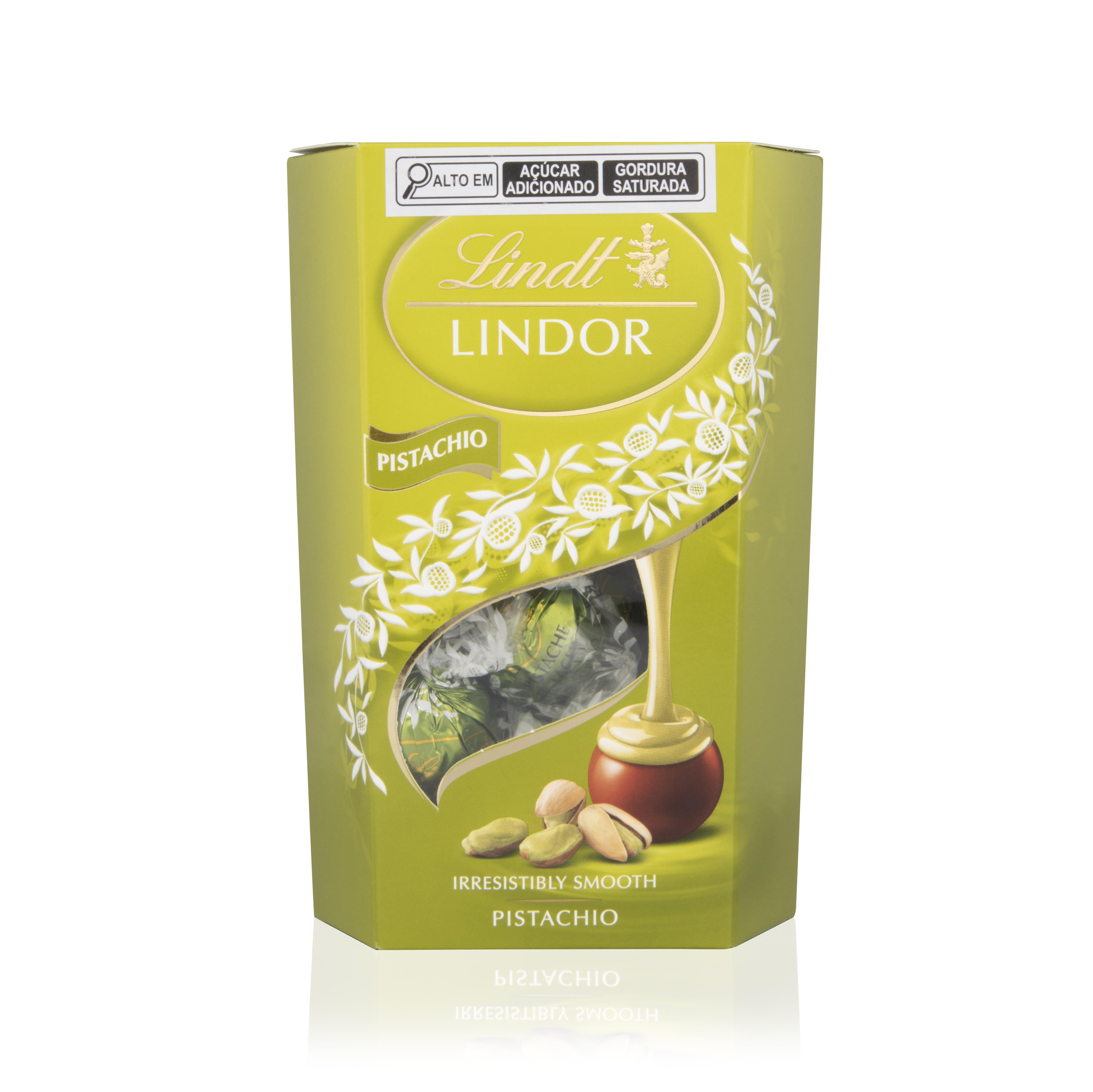 Caixa Bombons Choc Lindt Lindor Ao Leite C/ Pistache 200G C/ 16 Un  🔥🔥