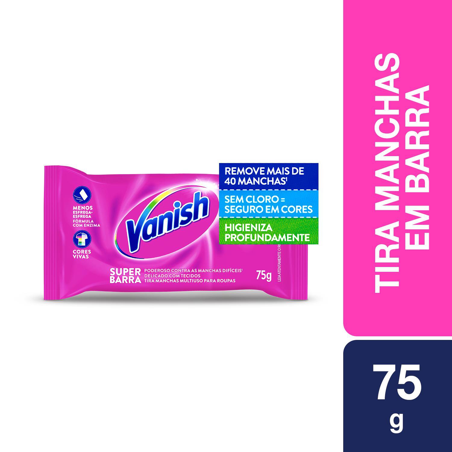 Tira Manchas Vanish Super Barra Para Roupas Coloridas 75G