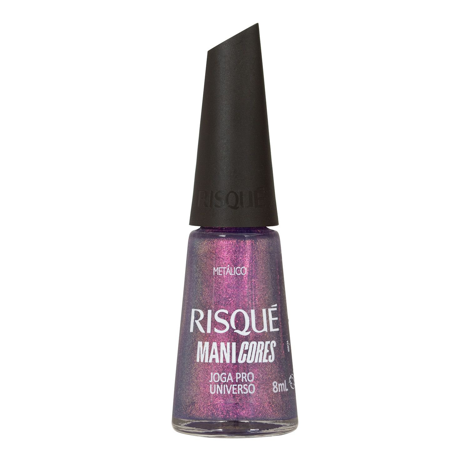 Esmalte Roxo Risque Manicores Joga Pro Universo Metalico 8Ml