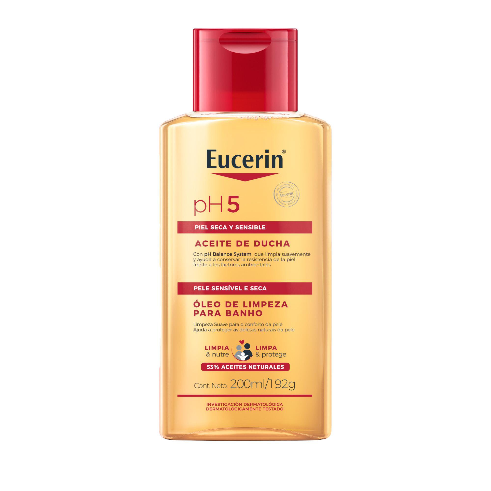 Eucerin Oleo Limpeza Corporal Ph5 200Ml, Banho, Oleos Naturais, Sabonete Liquido, Dexpantenol