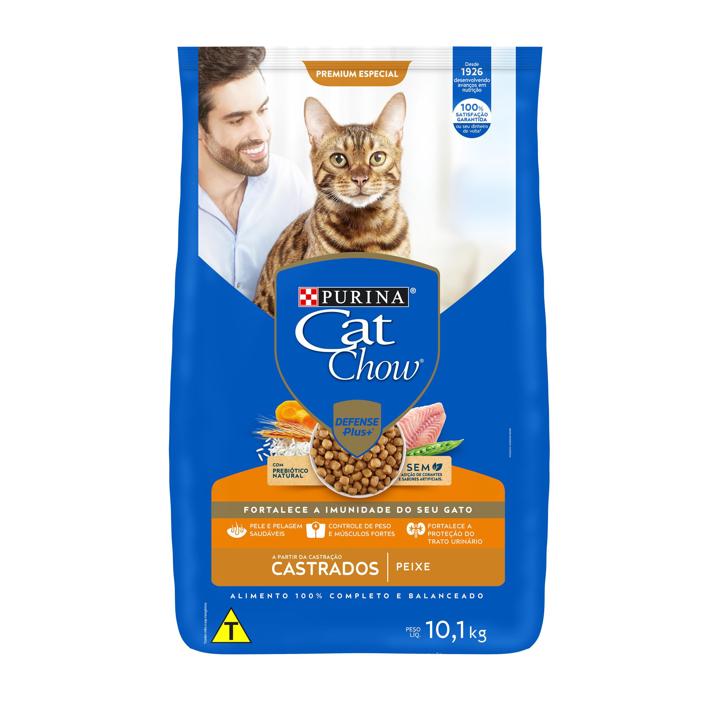 Racao Seca Purina® Cat Chow® Para Gatos Castrados Peixe 10,1Kg