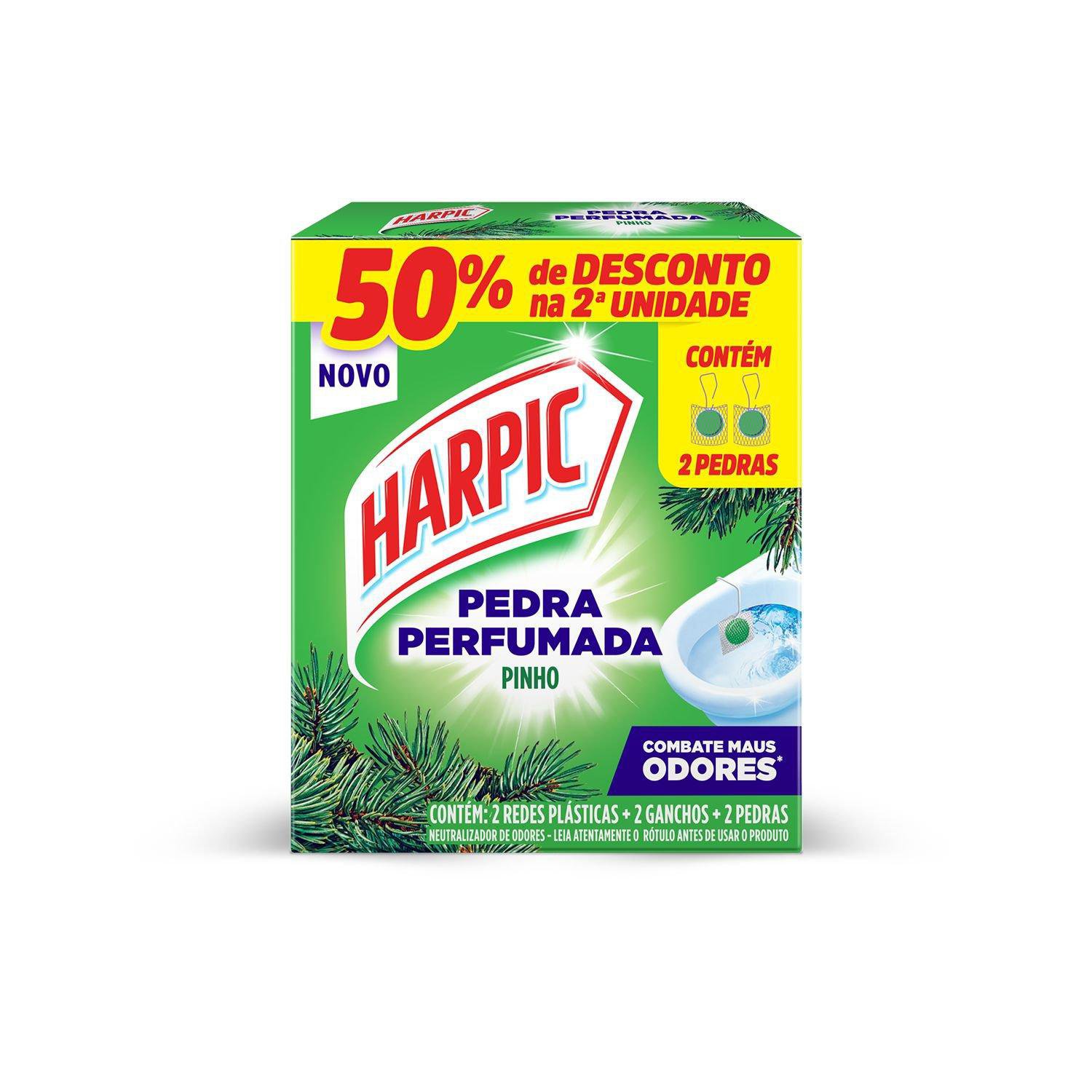 Pedra Perfumada Harpic Pinho 2 Un
