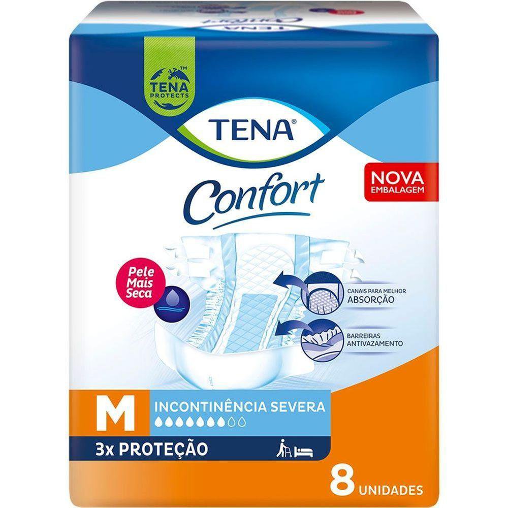 Fralda Adulto Tena Confort M 8 Un