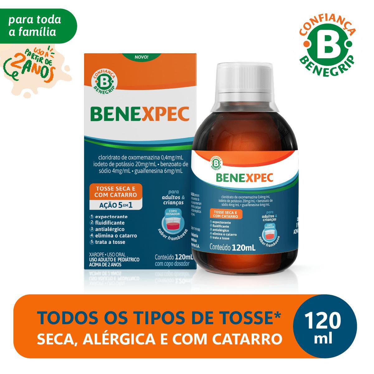 Benexpec Sabor Framboesa Xarope 120Ml