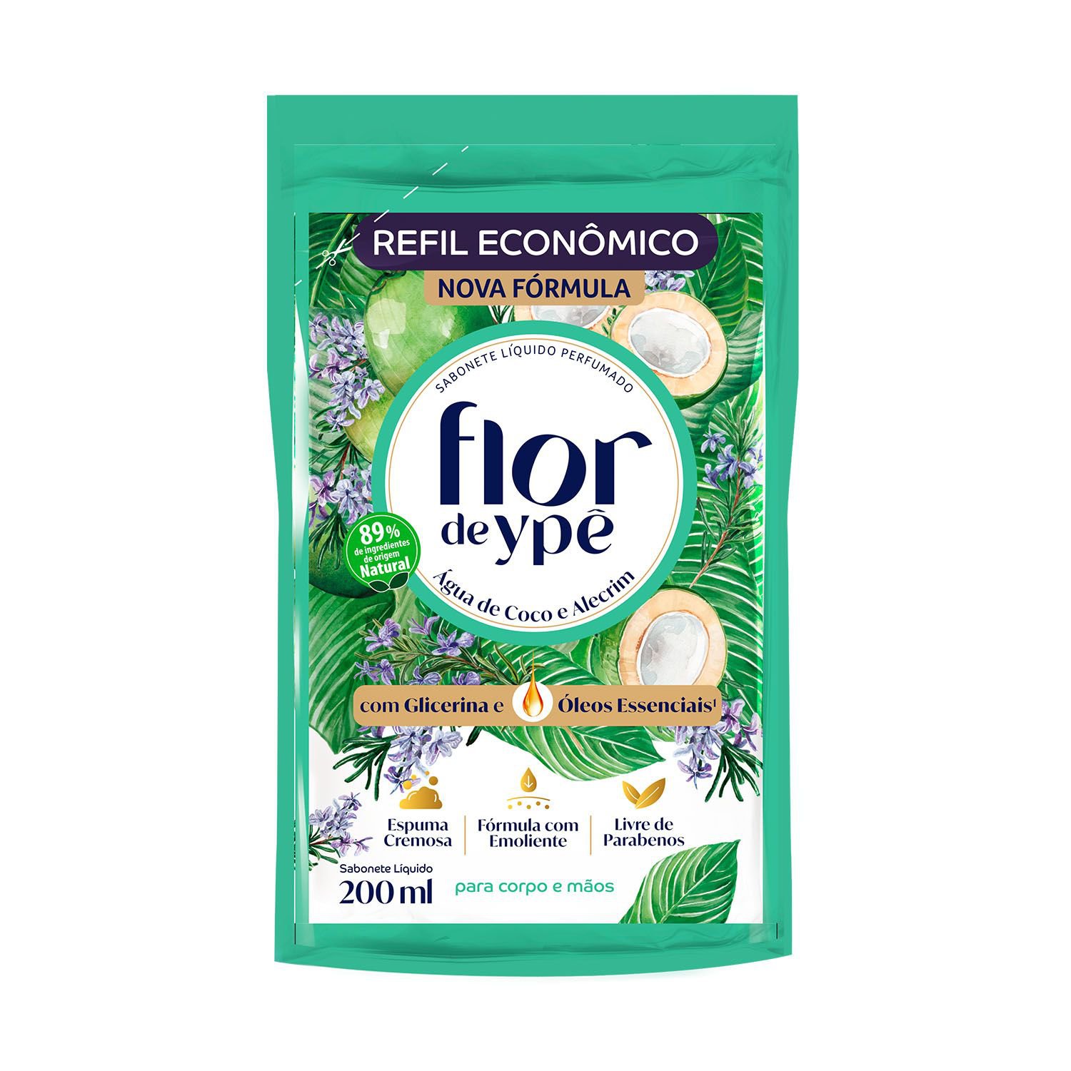 Sabonete Liquido Flor Ype Agua Coco E Alecrim Refil 200Ml