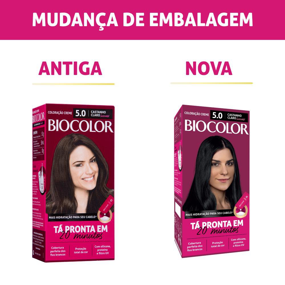 Tinta Cabelo Biocolor Mini Kit Castanho Claro Luxuoso 5.0