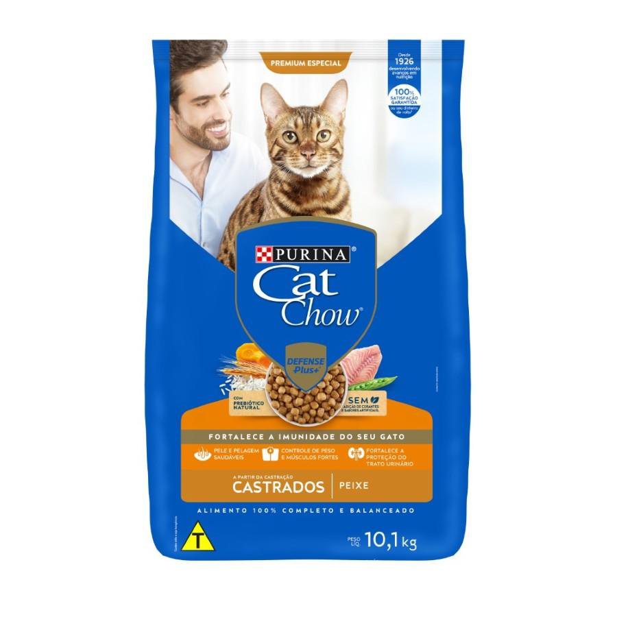 Racao Seca Purina® Cat Chow® Para Gatos Castrados Peixe 10,1Kg