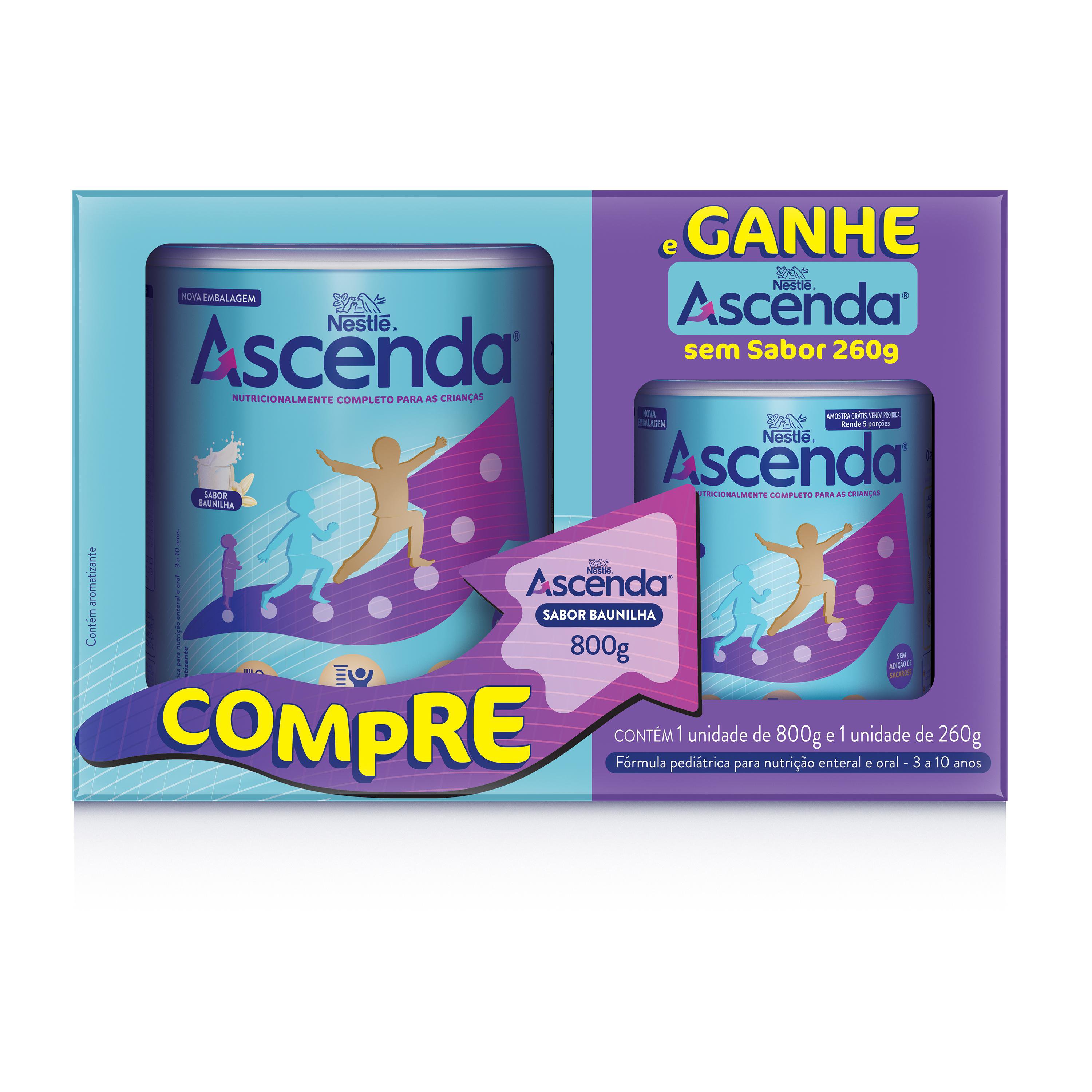 Pack Promo Compre Ascenda Baunilha 800G E Ganhe Ascenda Sem Sabor 260G