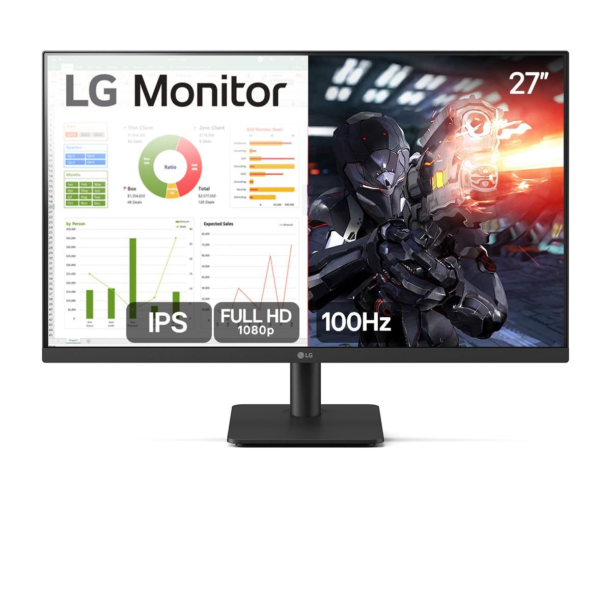 Monitor Pc Gamer Lg 27” Ips, Full Hd, 100Hz, Hdmi - 27Ms500-B