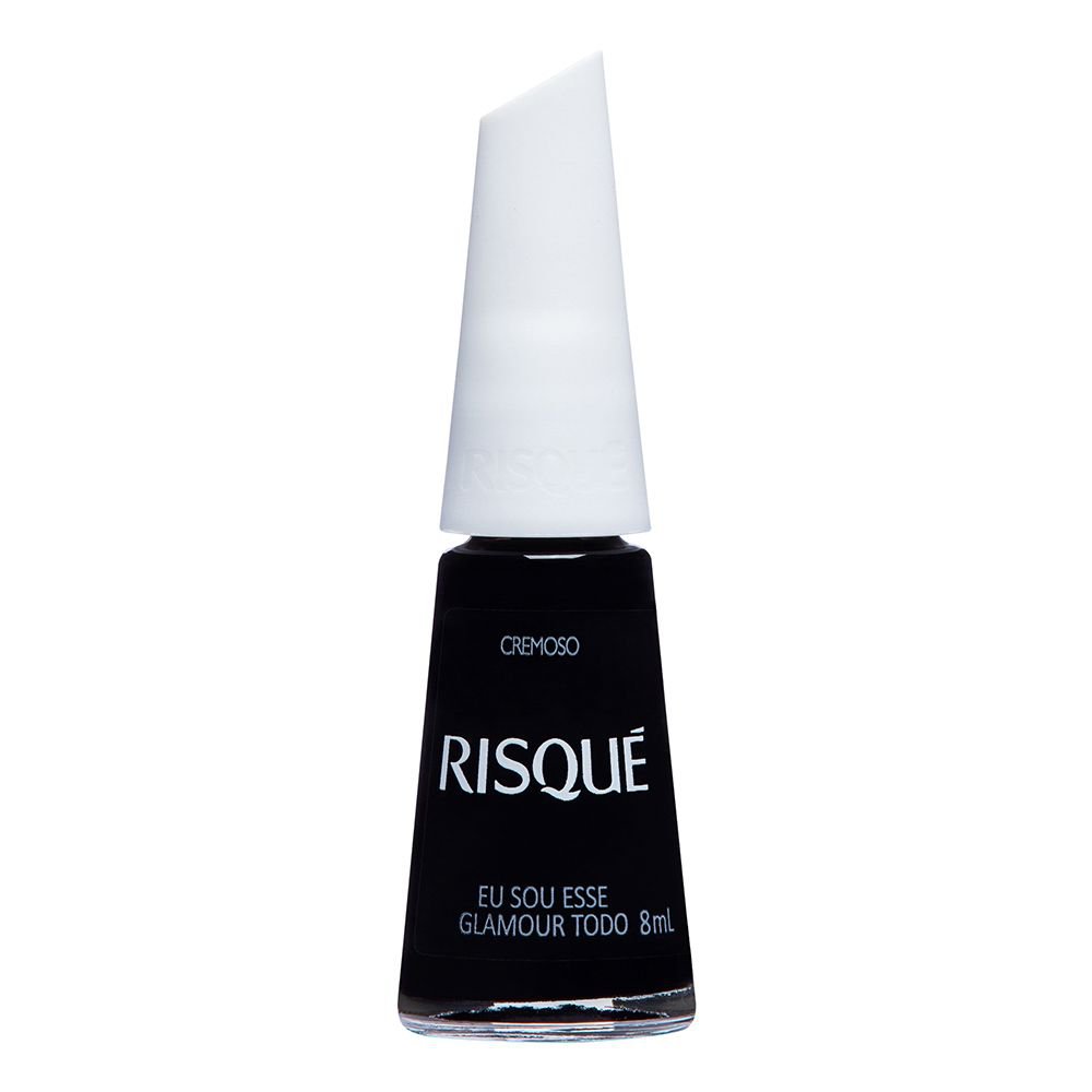 Esmalte Risque Preto Cremoso Eu Sou Esse Glamour Todo 8Ml