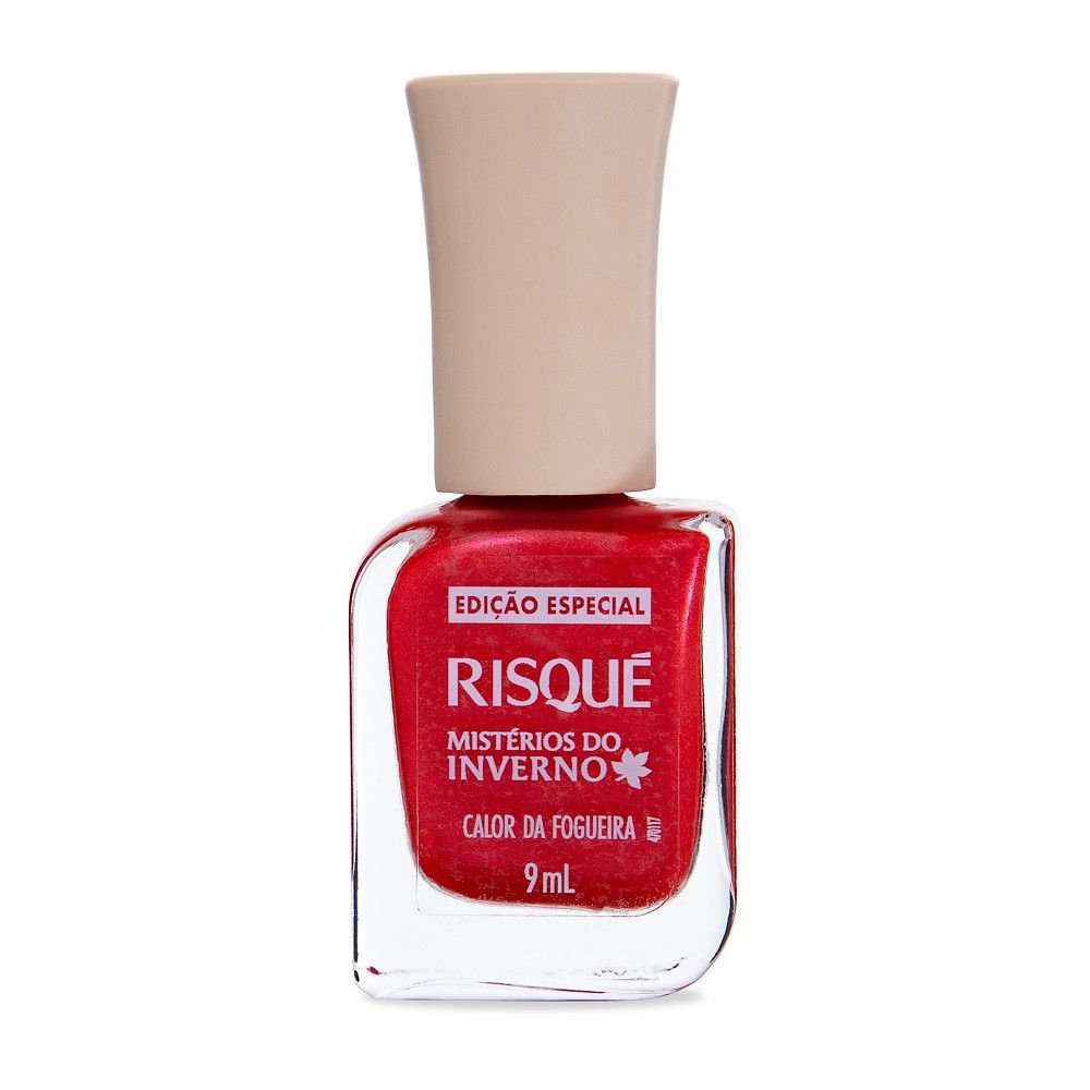 Esmalte Vermelho Risque Misterios Do Inverno Calor Da Fogueira Metalico 9Ml