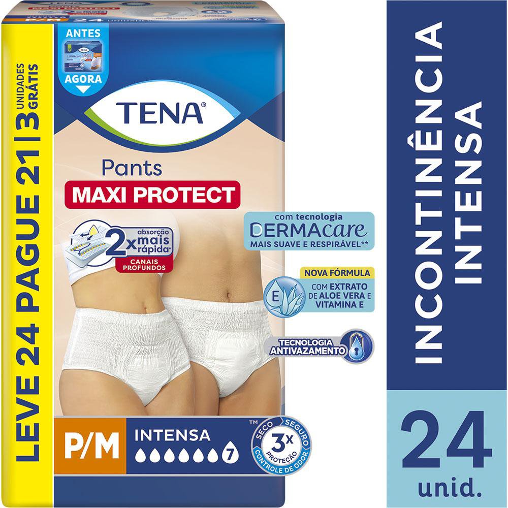 Roupa Intima Tena Pants Maxi Protect P/M Leve 24 Pague 21 Un