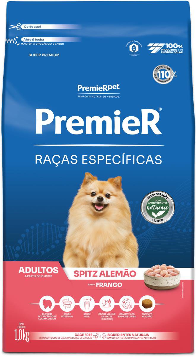 Premier Racas Especificas Caes Adultos Spitz Alemao Frango 1Kg