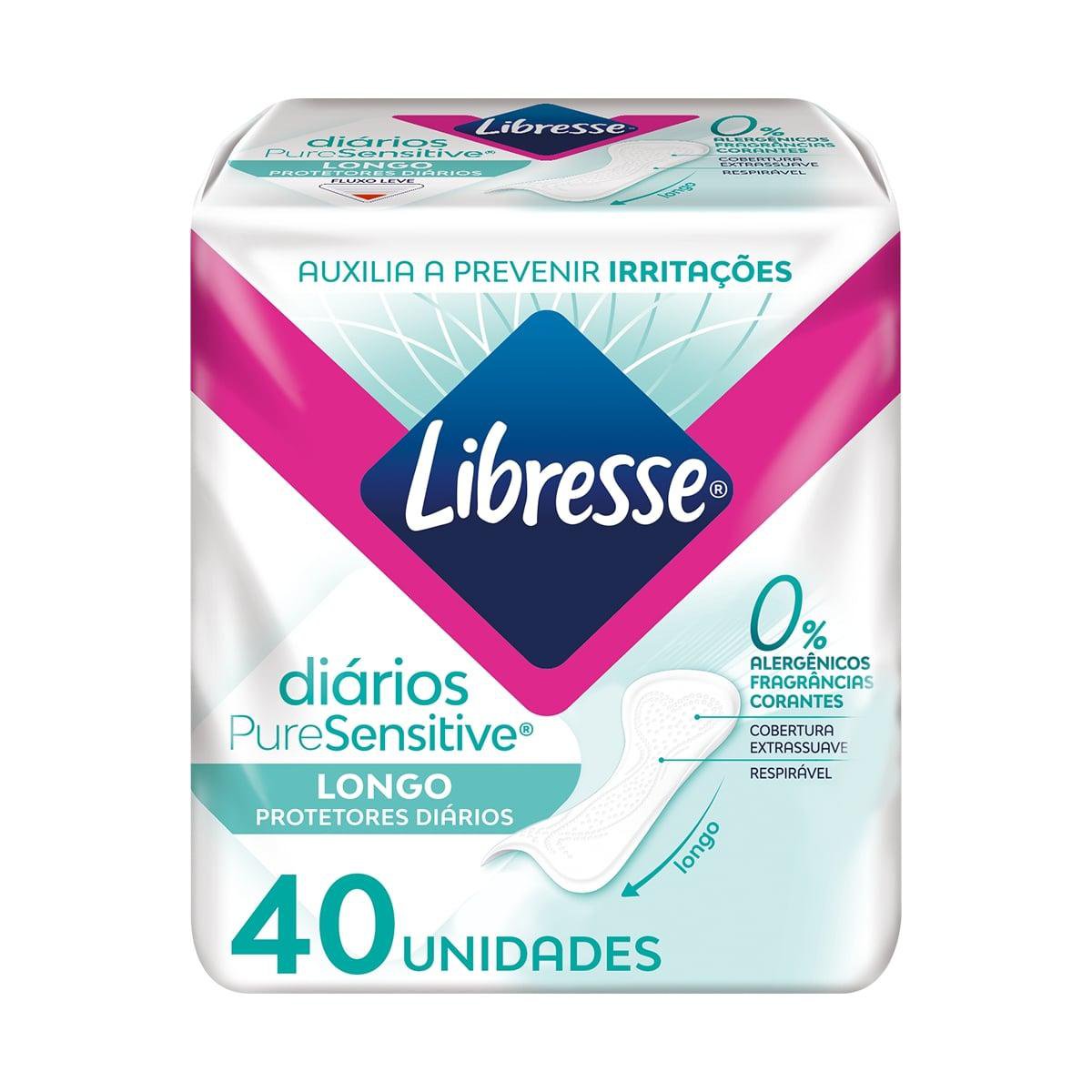 Protetor Diario Libresse Pure Sensitive Longo 40 Un