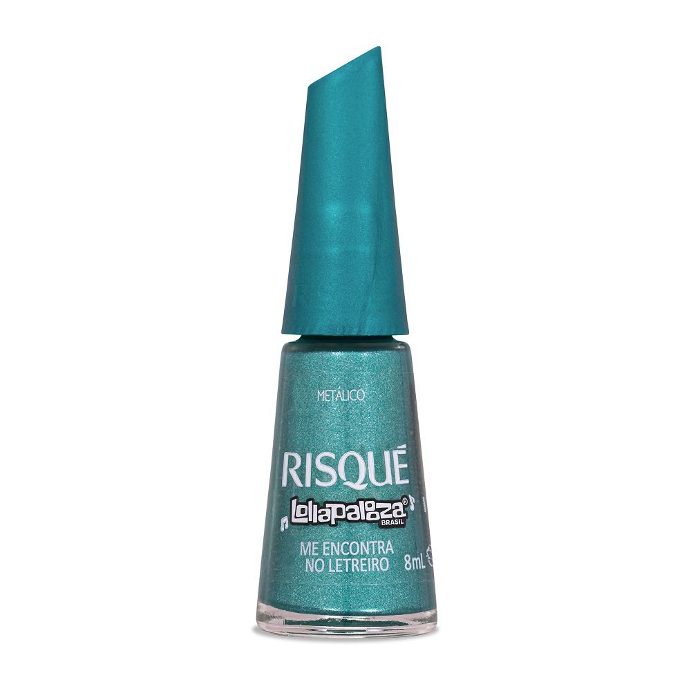 Esmalte Verde Metalico Risque & Lollapalooza Brasil Me Encontra No Letreiro 8Ml