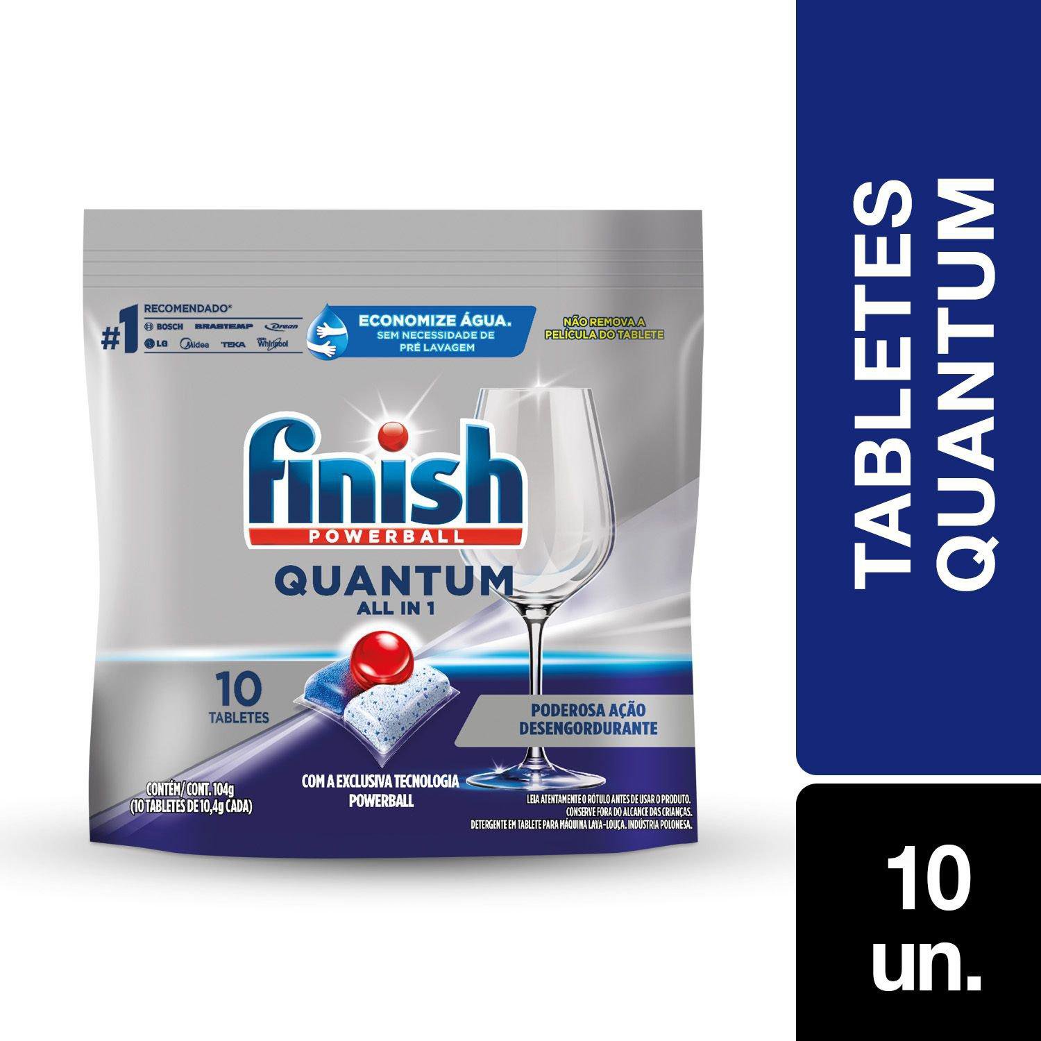Detergente Para Lava Loucas Em Tabletes Finish Quantum All In 1 C/ 10 Un  🔥🔥