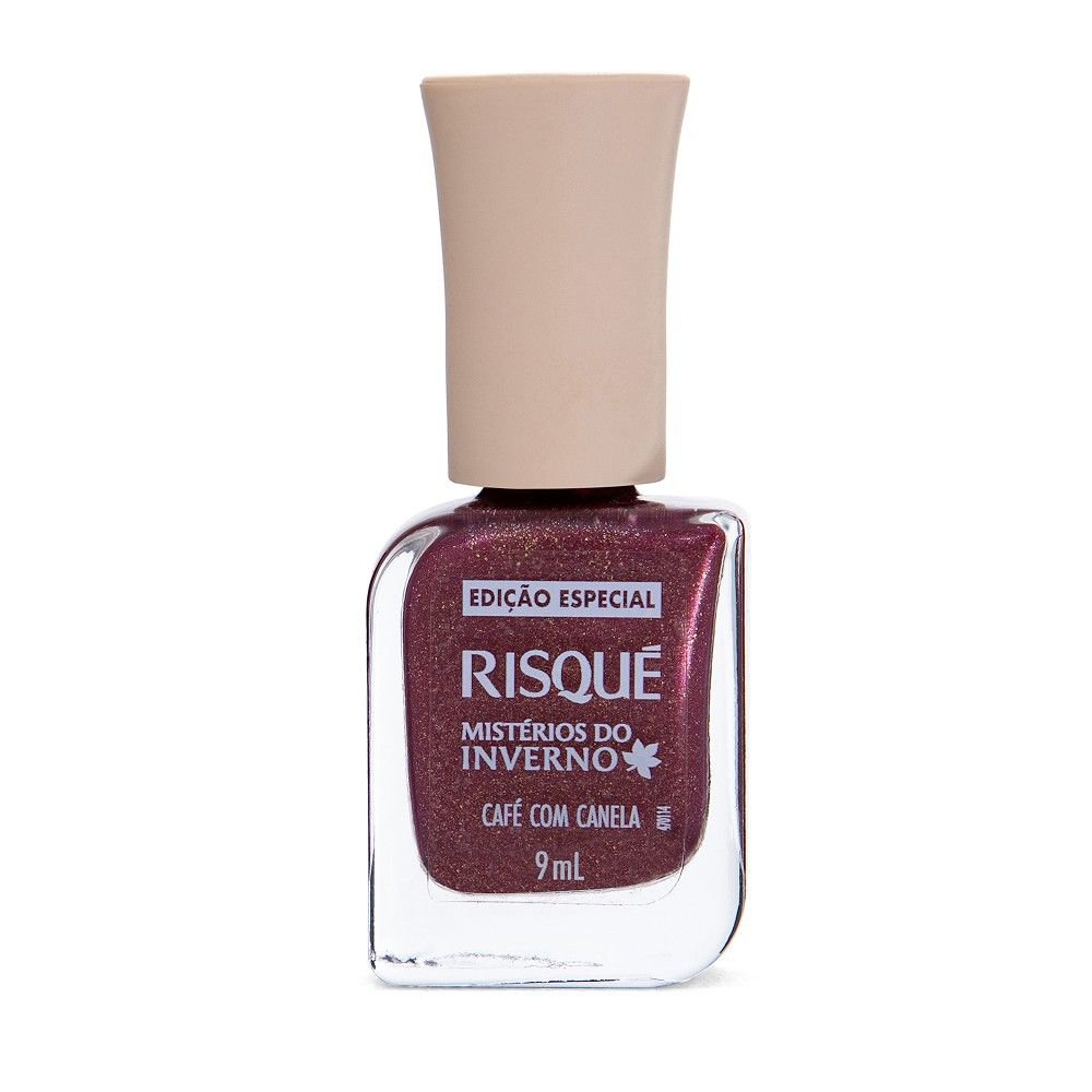 Esmalte Vinho Risque Misterios Do Inverno Cafe C/ Canela Metalico 9Ml